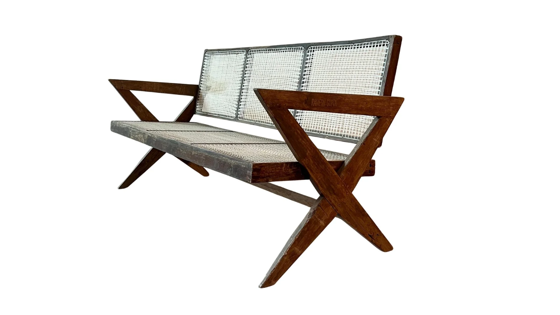 PIERRE JEANNERET X-LEG CANE SOFA