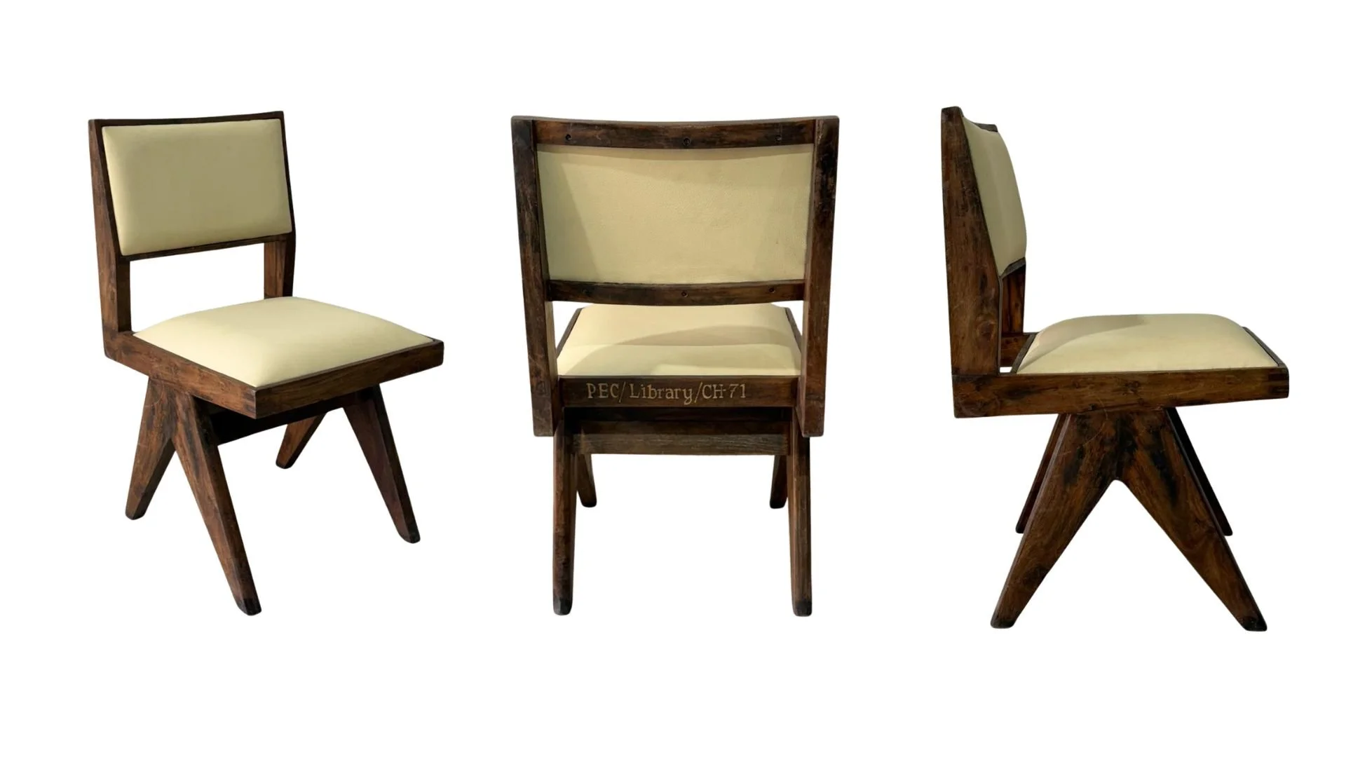 PIERRE JEANNERET ARMLESS DINING CHAIR