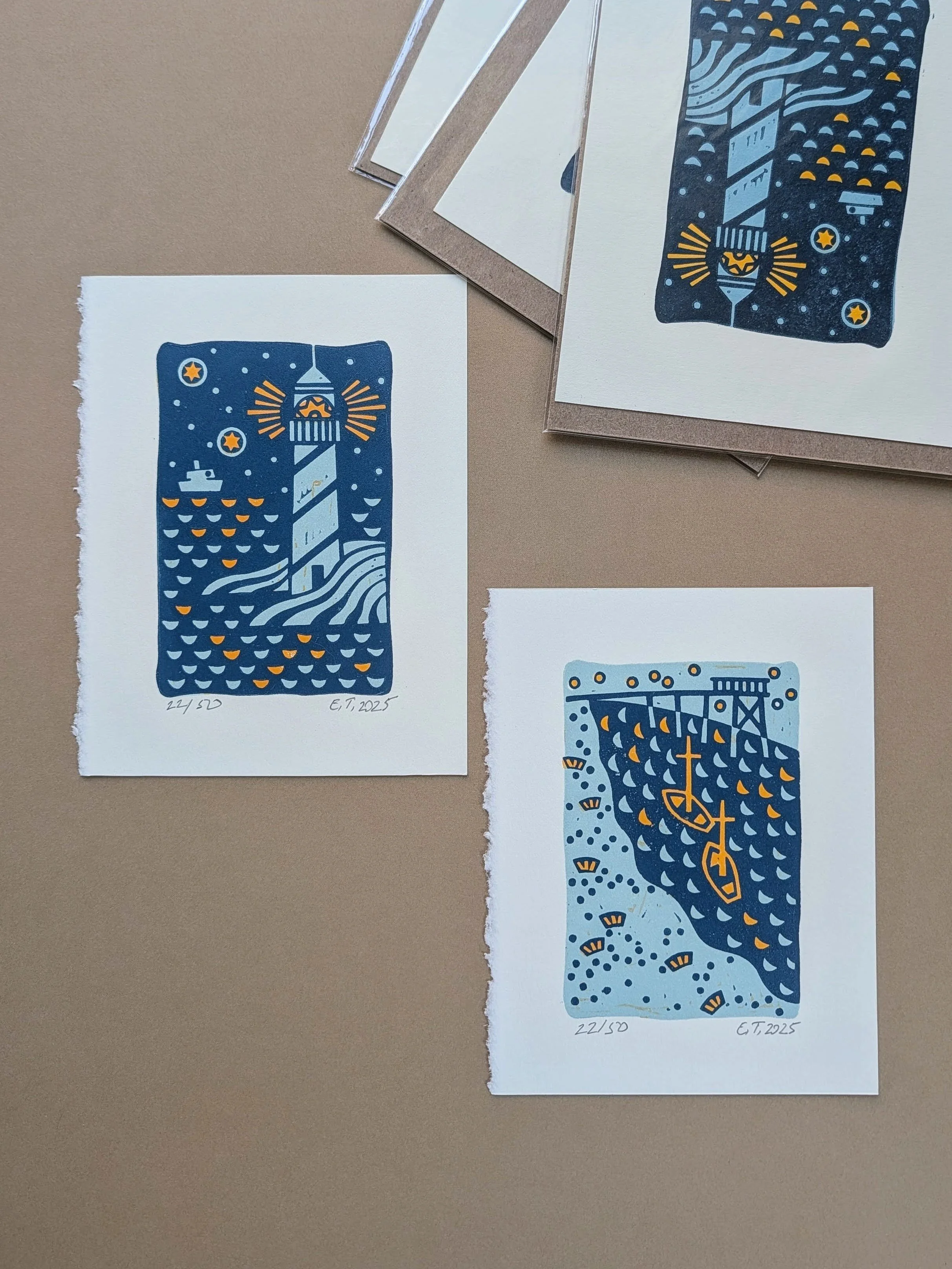 LIGHTHOUSE AND PIER set of 2