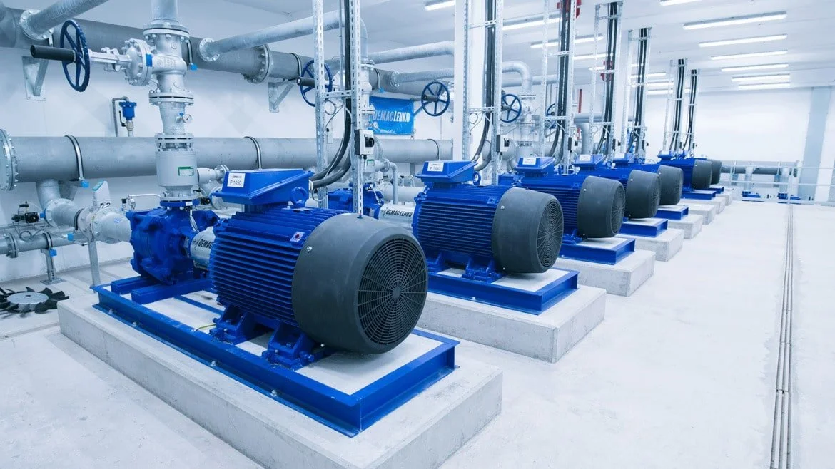 Industrial pump system, pipes, testing, commissioning, PAT testing.