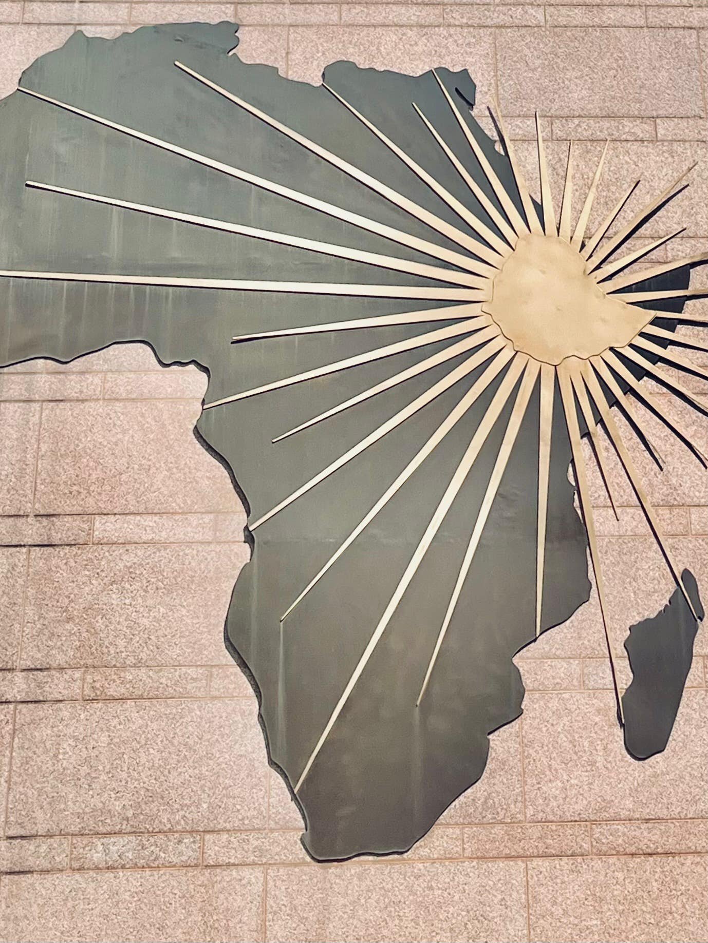 A photo of the continent of Africa, with a star highlighting Ethiopia.
