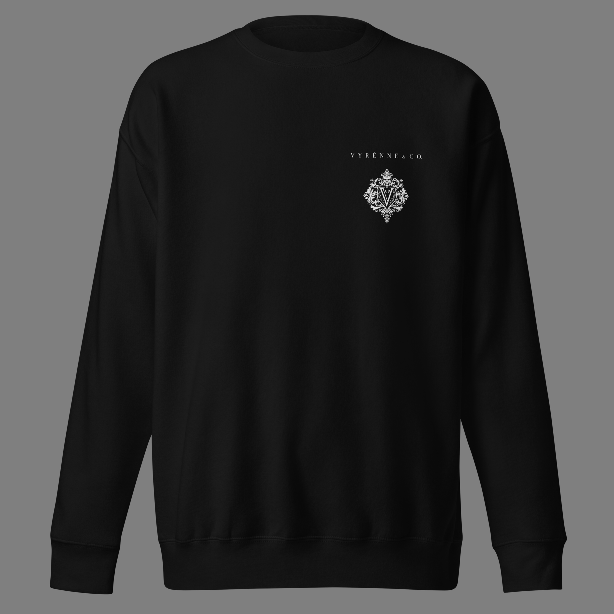 vyrenne & co sweatshirt black front.png