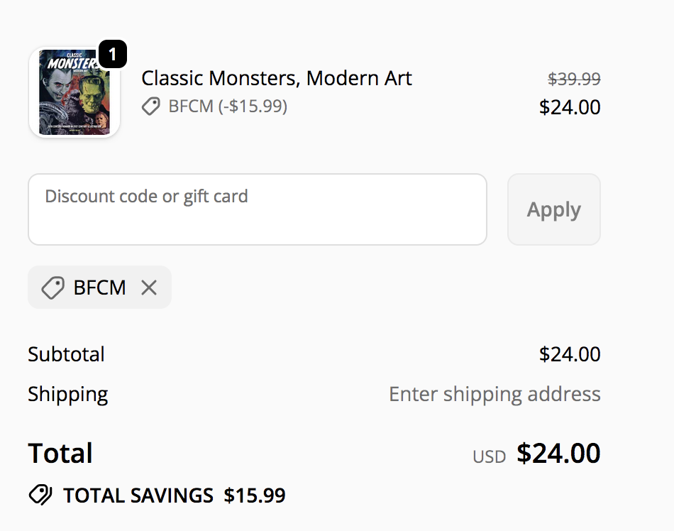 Crazy Discount on Classic Monsters, Modern Art!