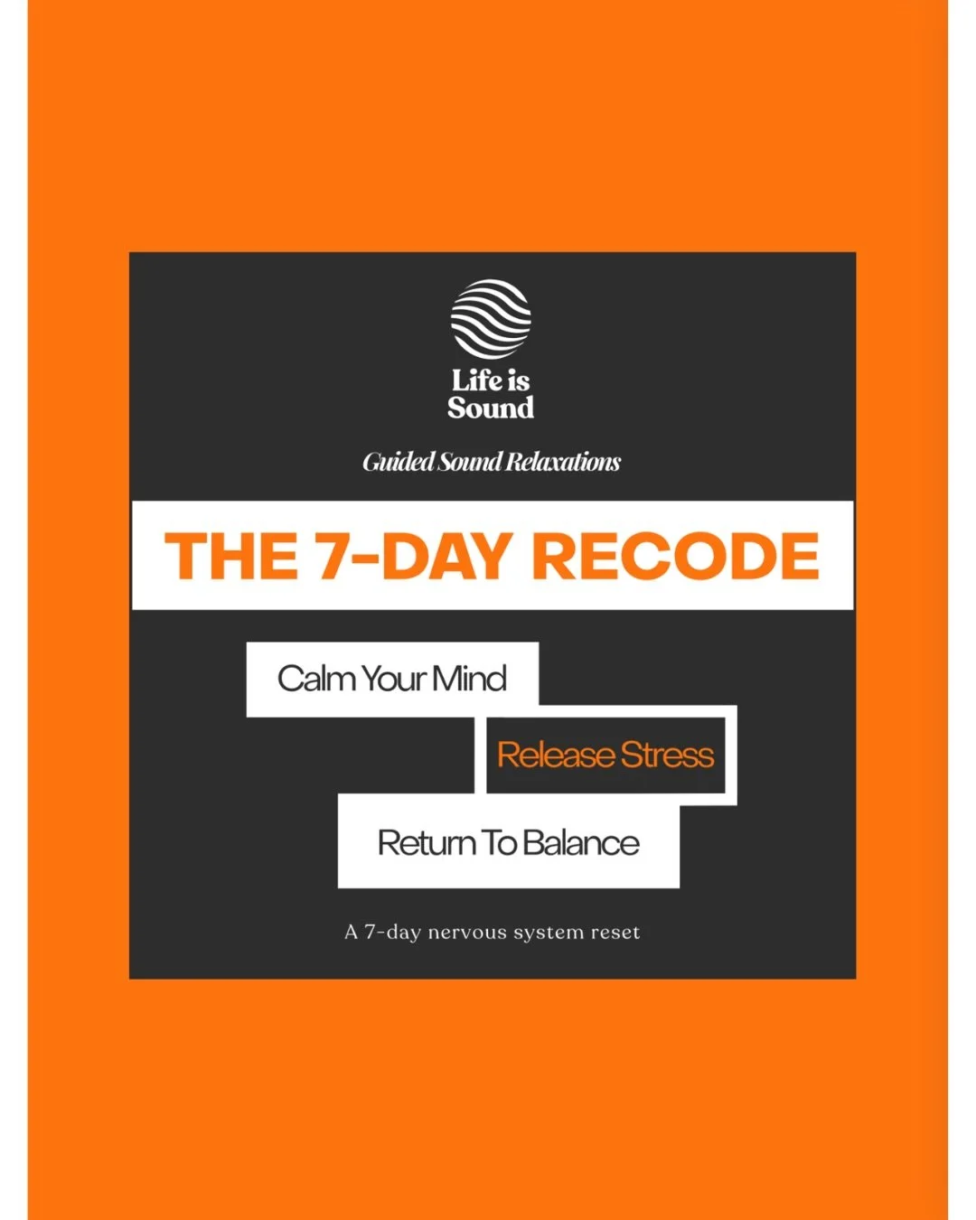 I&rsquo;ve been working on this for a long time now, and this month it&rsquo;s finally landing.

The 7-Day Recode is for you if you&rsquo;ve been feeling the need to slow down, reset, and come back to yourself&hellip; but haven&rsquo;t quite known ho