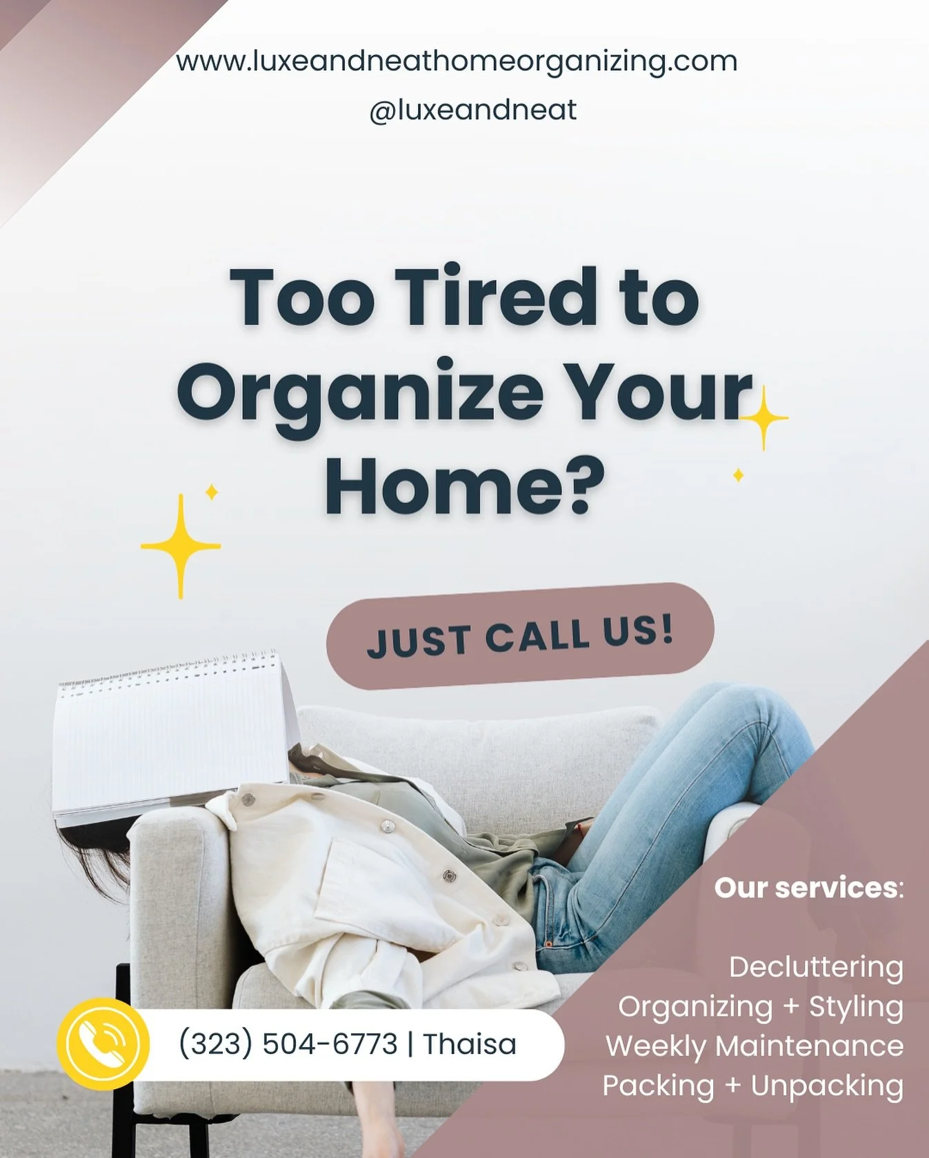 You know that feeling when you&rsquo;re just too tired to deal with the mess at home?
Yeah&hellip; We get it. Life is busy, work is crazy, and organizing always ends up at the bottom of the to-do list.

That&rsquo;s where we come in. We help you decl