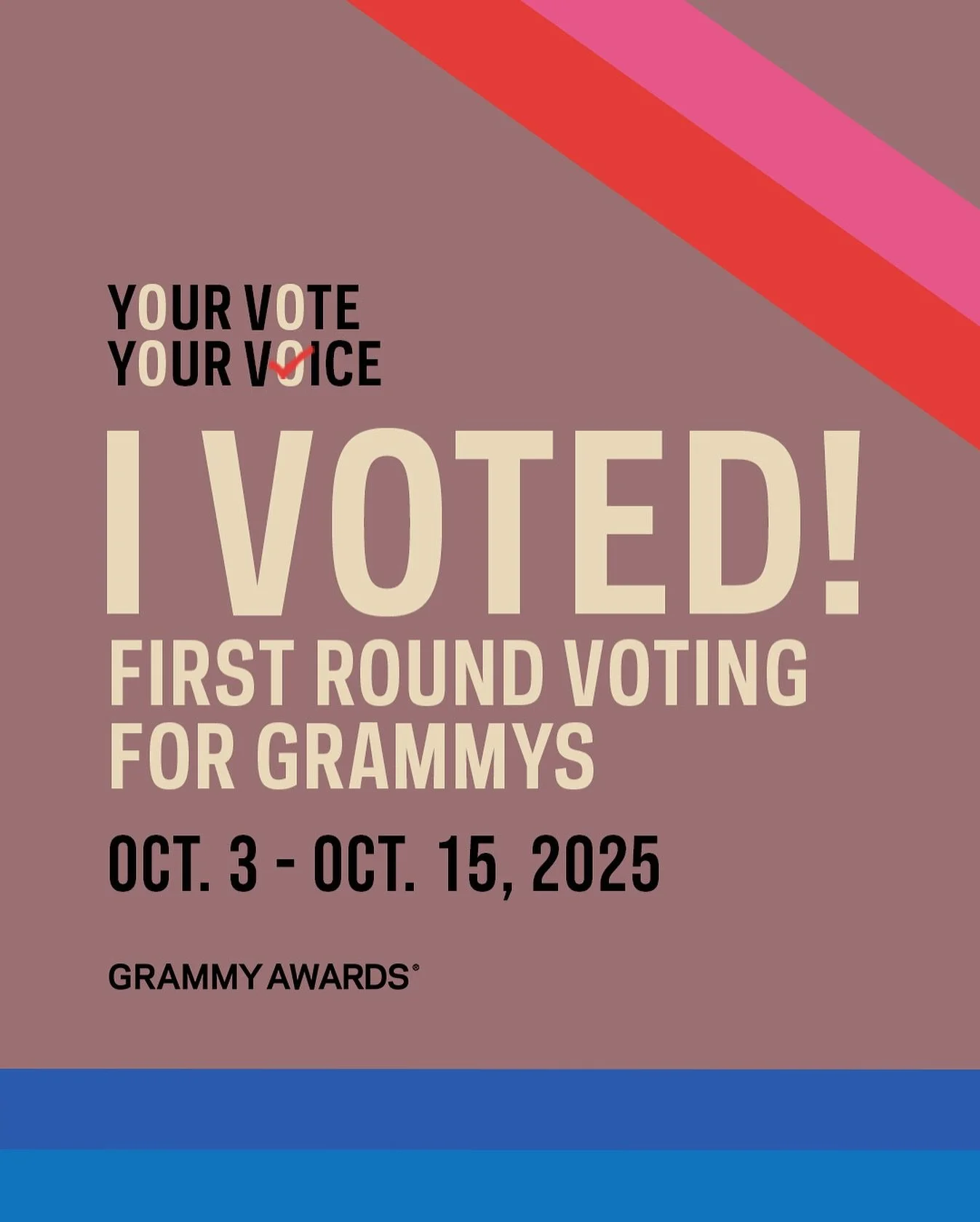 📣 Deadline is 6p PST/ 9p EST tonight! Best of luck to all who entered!! 🙌🏾
The GRAMMY is music’s only peer-voted award — chosen by creators like me: artists, songwriters, producers, engineers, musicians, and composers.
🎶 Every vote