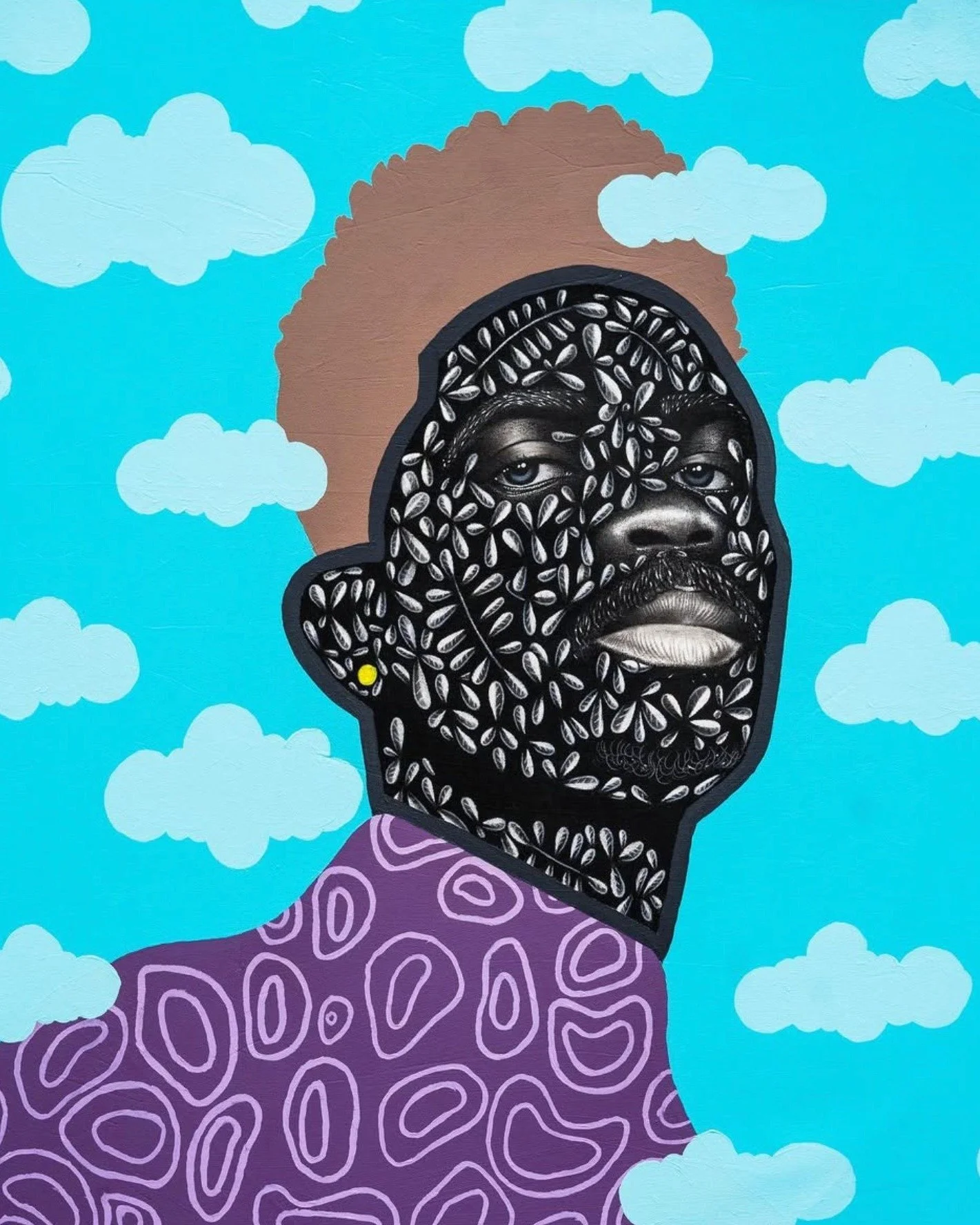 Le Catalogue: Seyi Ogar @musty_ogar 

Featured Work: 'Up There', 'Maia', 'Run Riot'

Why In Our Palette: With a dialogue between cultural identity and emotional expression. The interplay of intense monochrome realism and graphic elements challenges t