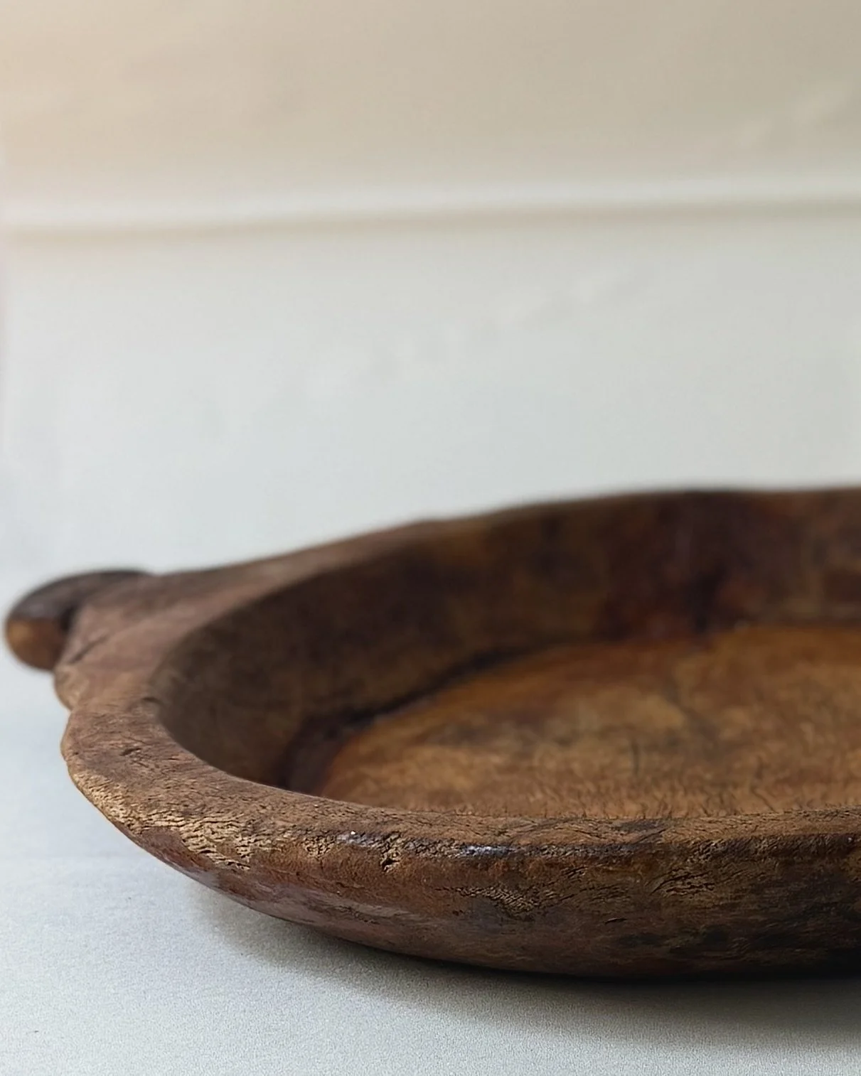 Antique Hand Carved Wooden Dough Bowl