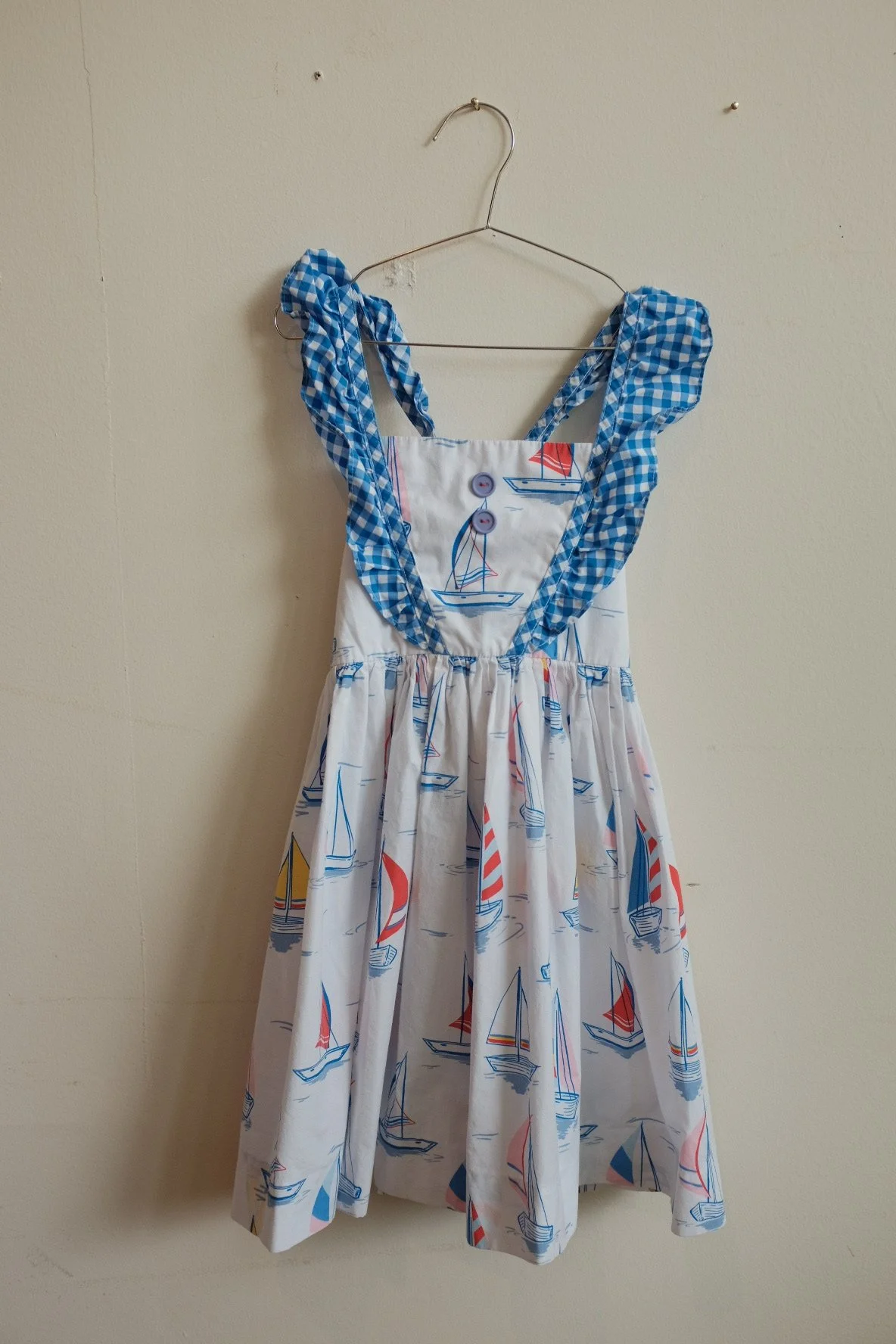 Eleanor Rose Gingham Sailboat Dress 7-8Y