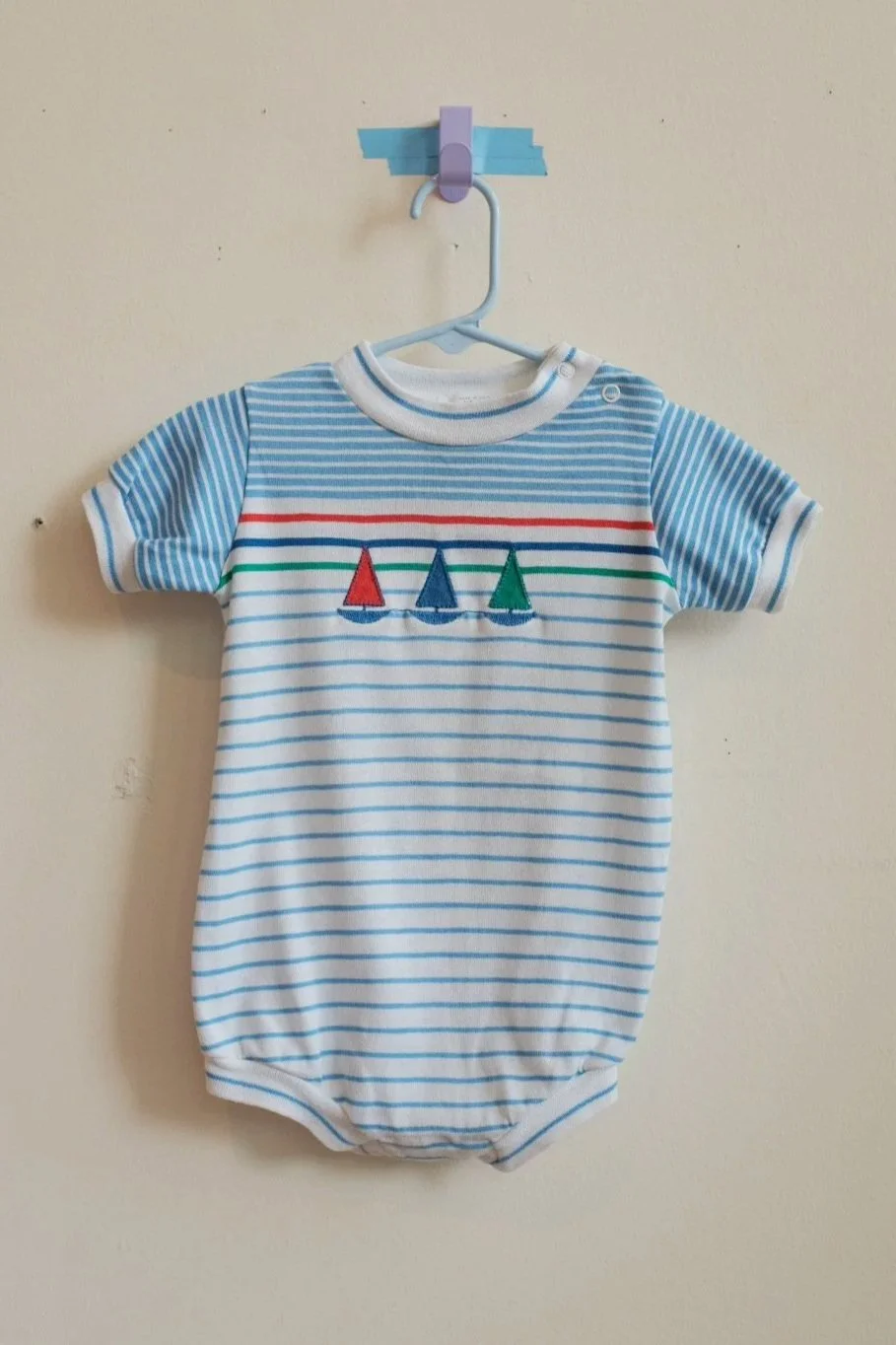 Health-tex Striped Sailboat Romper 24M