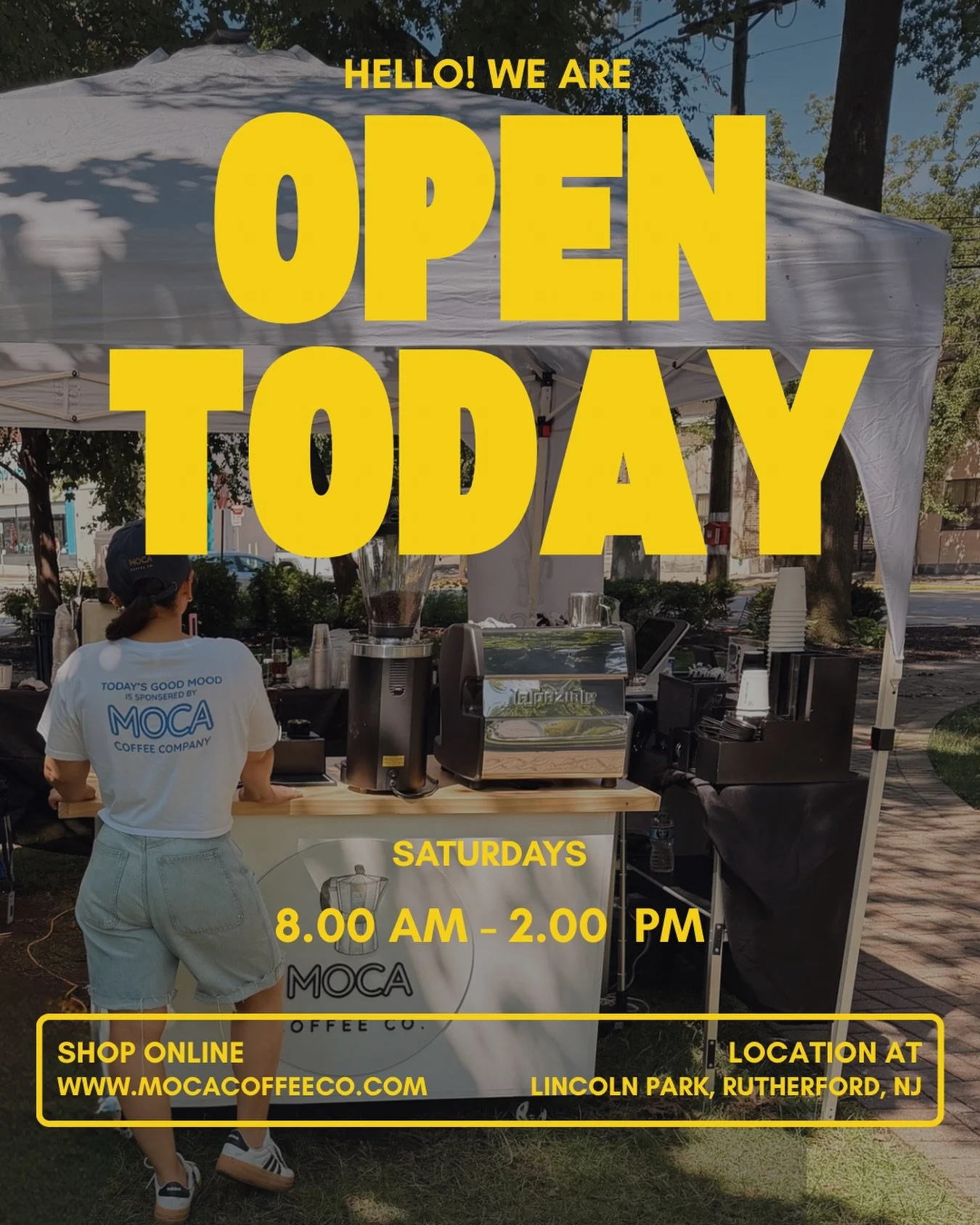 We&rsquo;re at Lincoln Park in Rutherford today! 🌳 Grab a coffee bag to be your own barista at home, let us brew you a delicious iced coffee, or both&mdash;come say hi!​​​​​​​​​​​​​​​​​​​​​​​​​​​​​​​​​​​​​​​​​​​​​​​​​​