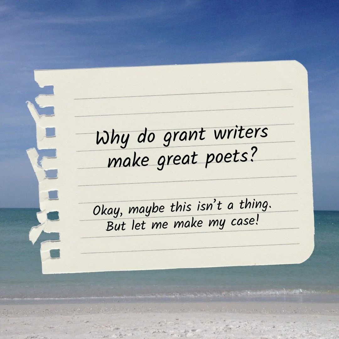 At their heart, both grant writing and poetry require precision and purpose. 

📈 Grant writers can take a 500-word prompt and create a hopeful, persuasive narrative to fund our movements.
✨At the same time, poets are writing for rhythm and flow and 