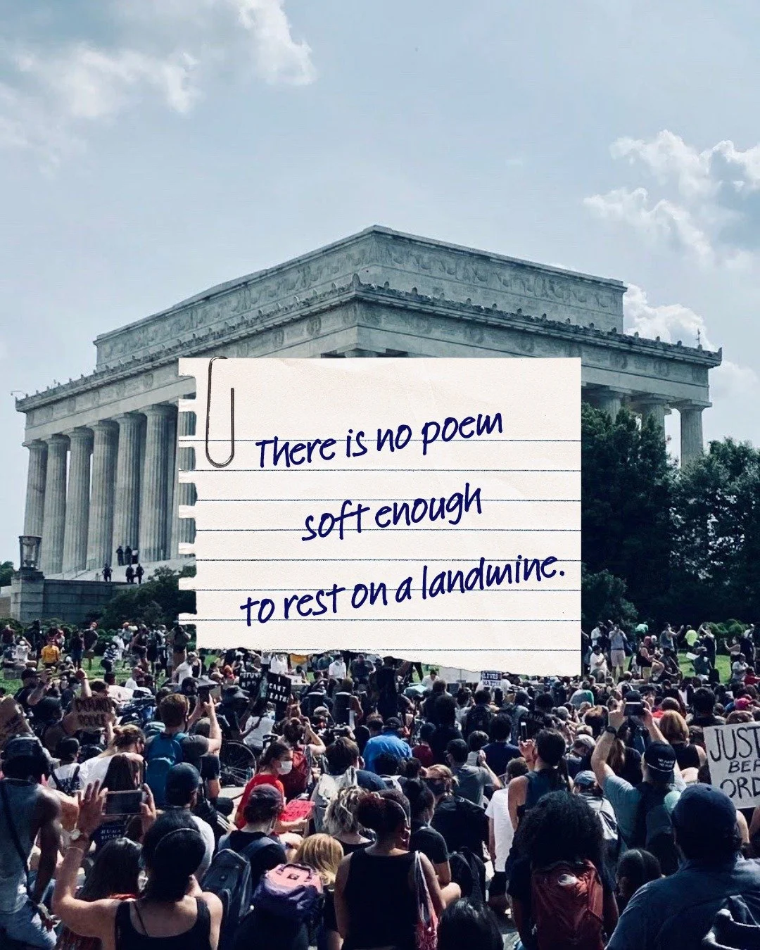 There is no poem soft enough to rest on a landmine. 

📝Write bravely, write authentically, and write what is inside of you that demands to be written.

#poetsoﬁnstagram #poetry #poem