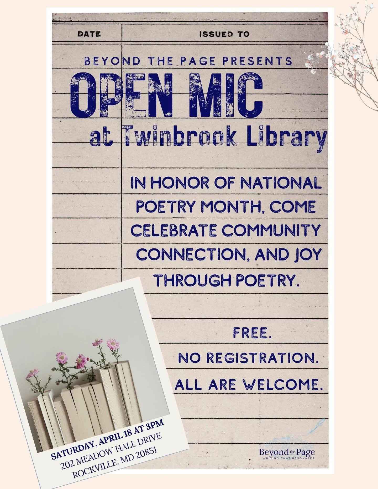 It&rsquo;s official! We are so very excited to partner with Montgomery County Libraries to present our very first POETRY OPEN MIC! I can&rsquo;t wait to see all of your cute little faces filling up our neighborhood library to celebrate National Poetr