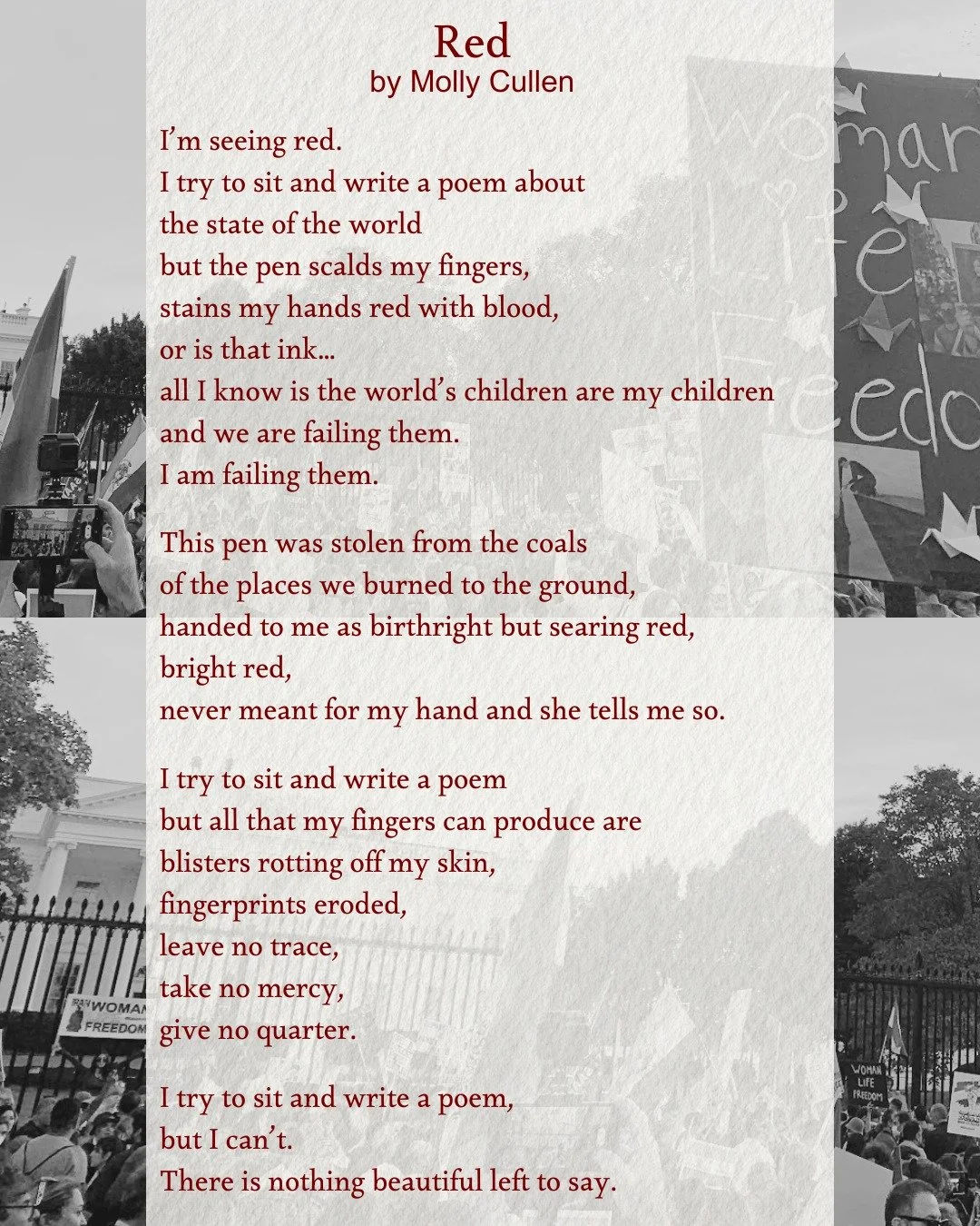 &ldquo;In order for me to write poetry that isn&rsquo;t political, I must listen to the birds, and in order to hear the birds, the war planes must be silent.&rdquo; &ndash; Marwan Makhoul