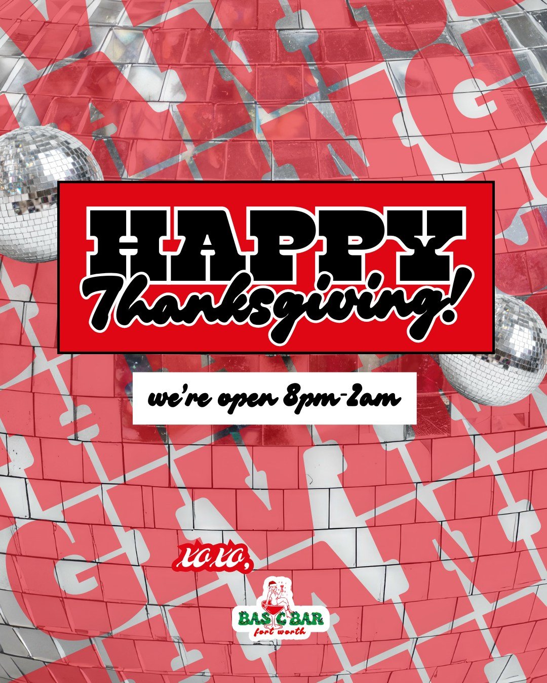 Happy Thanksgiving to all of our people!

Enjoy your day of gratitude and good vibes. We&rsquo;ll be opening at 8pm tonight and can&rsquo;t wait to see you for drinks and fun! 🪩
