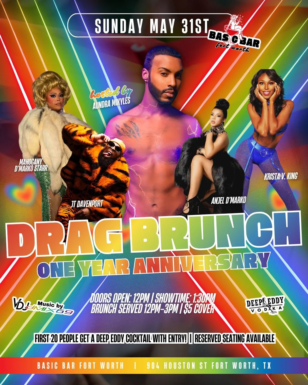 One year of brunch, performances, unforgettable Sundays, and some of the best energy in Fort Worth 🏳️&zwj;🌈✨

Join us Sunday, May 31st as we celebrate ONE YEAR of drag brunch! Expect a packed show, brunch from 12pm&ndash;3pm, cocktails flowing, and