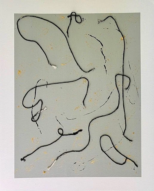 Thread, Hair, Rope, 16x20, Mixed Media on Canvas Board, 2025
