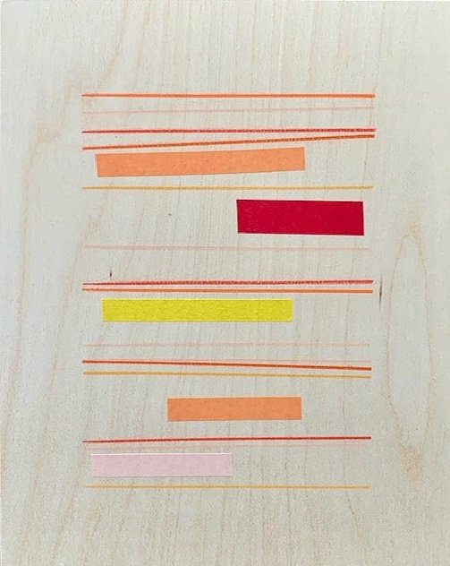 Level, 8x10, Pencil & Tape on Wood Panel, 2025
