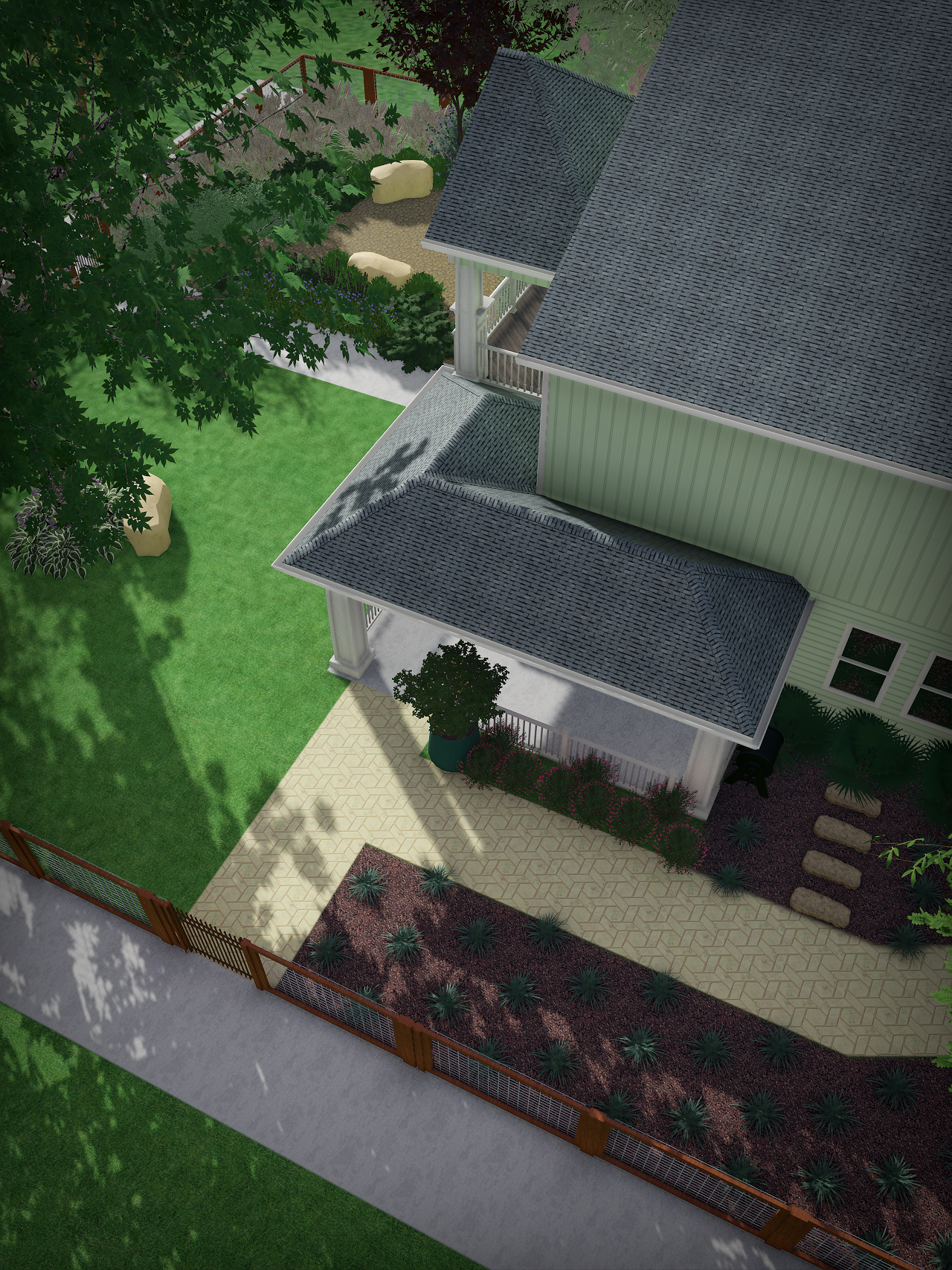 9. Side Yard - Primary Pathway & Shaded Side Garden.png