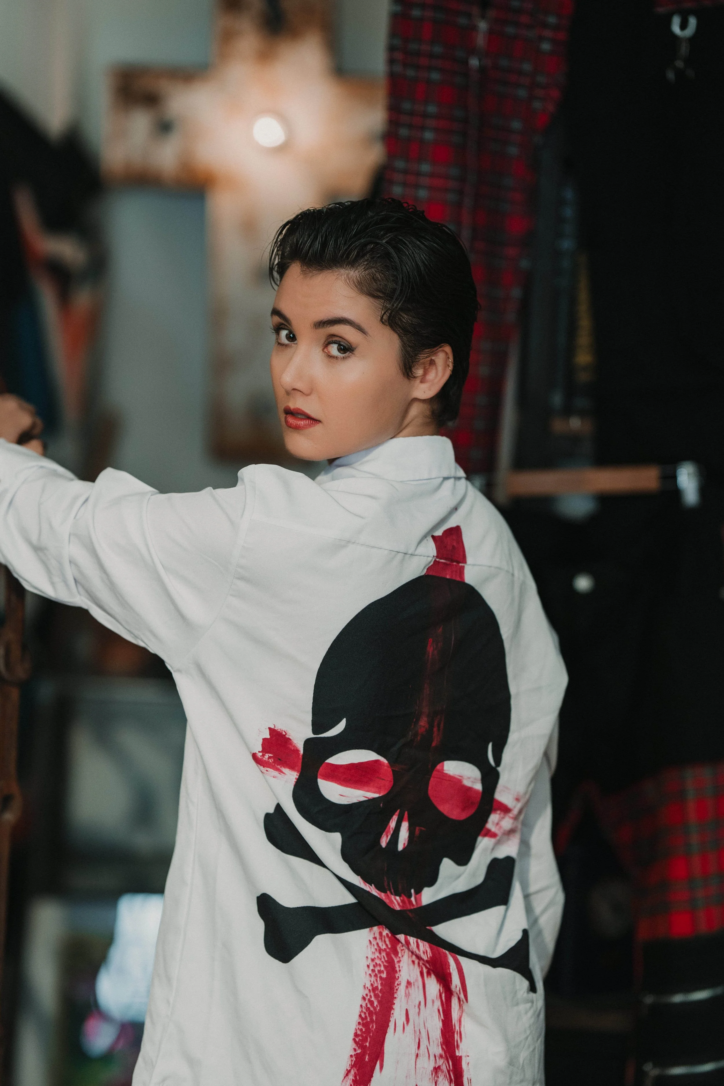 (LIMITED) delinquent shirt - blood cross print