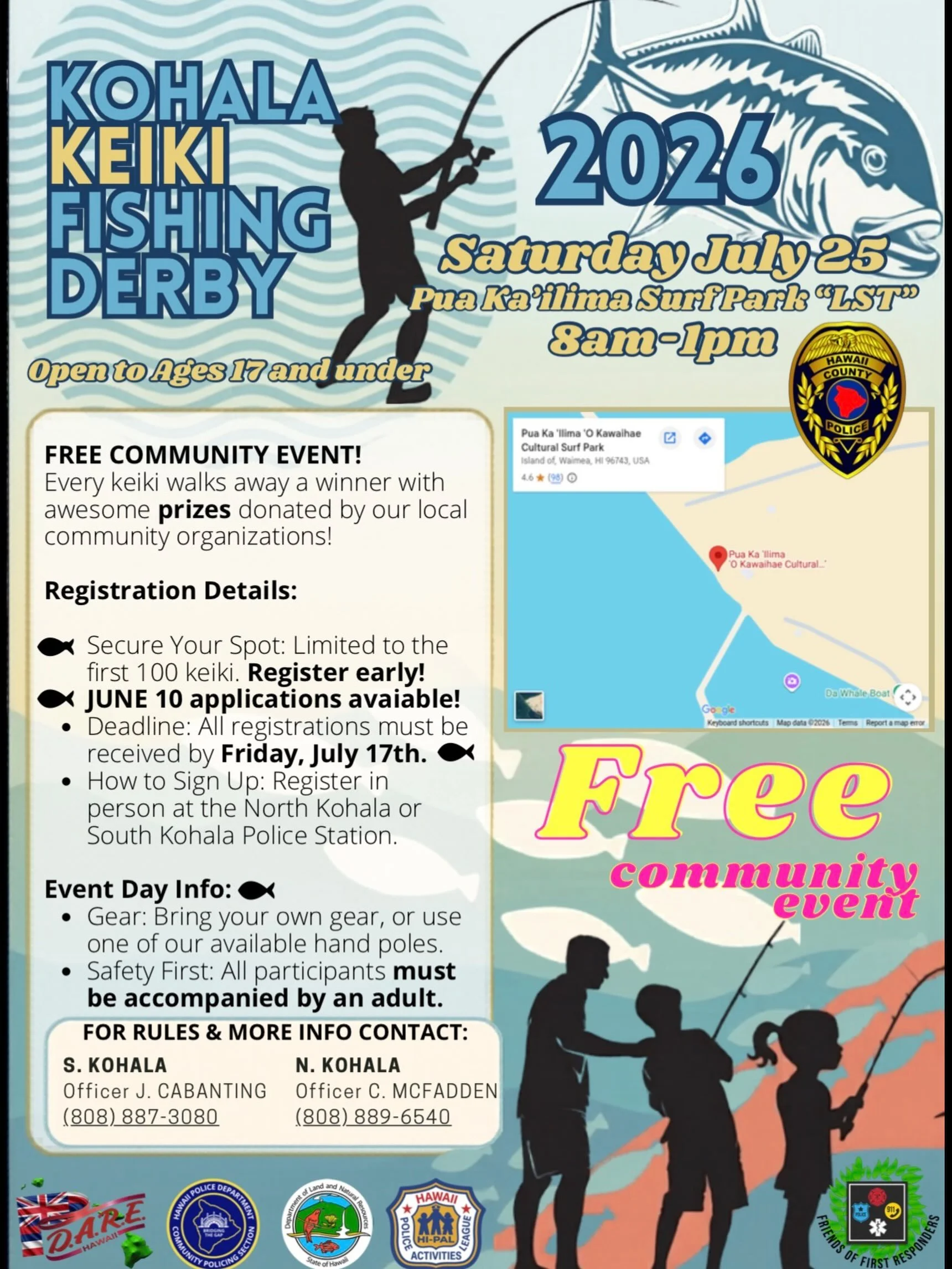 It&rsquo;s that time of year! 🐟🐠🎣
2026 Kohala Keiki Fishing Tournament 
We are proud to support this community event - sign up your Keiki today 🥰#alexanddukederegofoundation #watersafetyeducationawayoflife