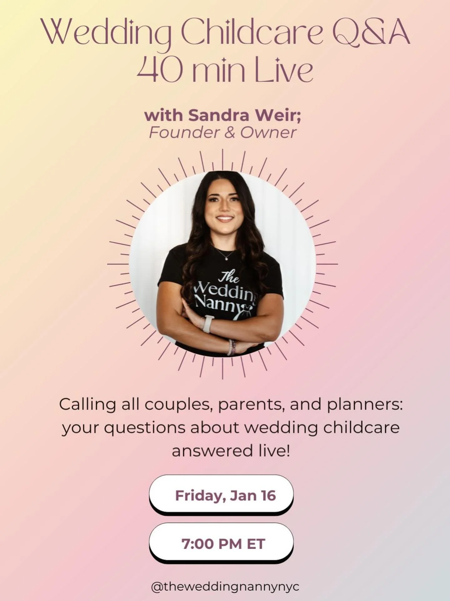 You DO need to be on our Instagram LIVE this Friday, January 16 at 7 PM ET! ✨

You&rsquo;ll see our Instagram Story highlighting LIVE - just click it and you&rsquo;re in. Easy!

This one is specifically for couples getting married who will have kids 