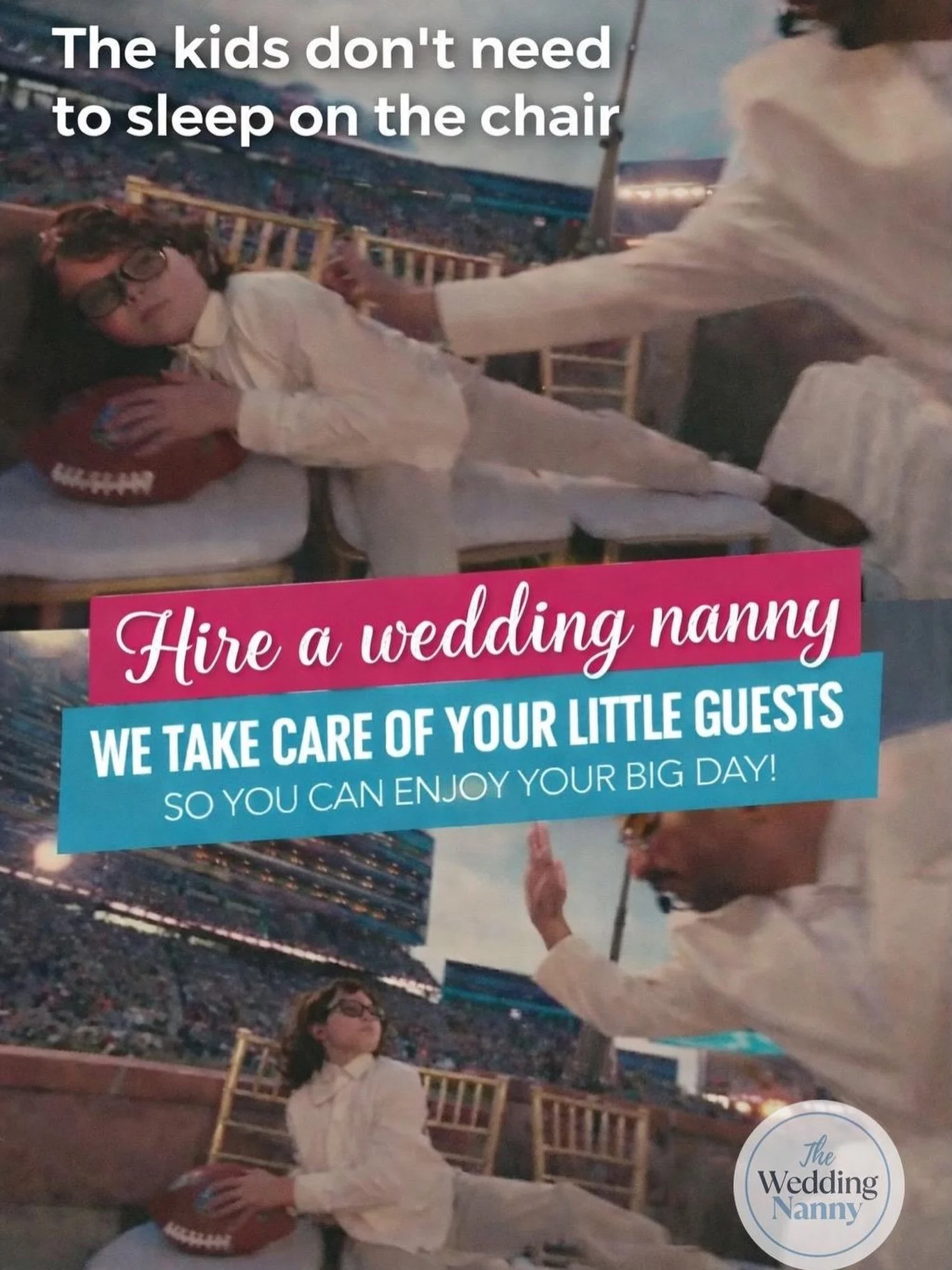 No more sleeping on chairs 🙈

When you hire &ldquo;The Wedding Nanny&rdquo; team, your little guests are part of the celebration. Big moments, bigger vibes, and full coverage ✨🤩

#halftimeshow #childrenatweddings #latinculture #njbride #fyp