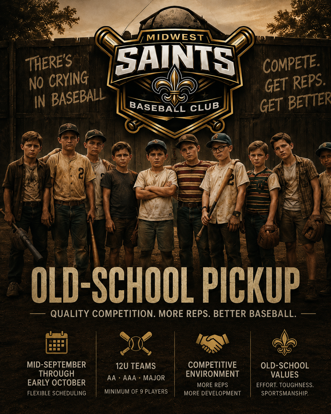 Midwest Saints 12u Old-School Scrimmage PICK-UP