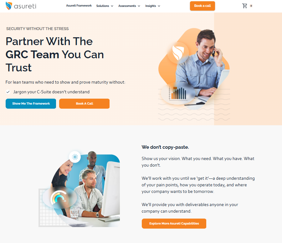 Asureti homepage copy by Emma Griffin