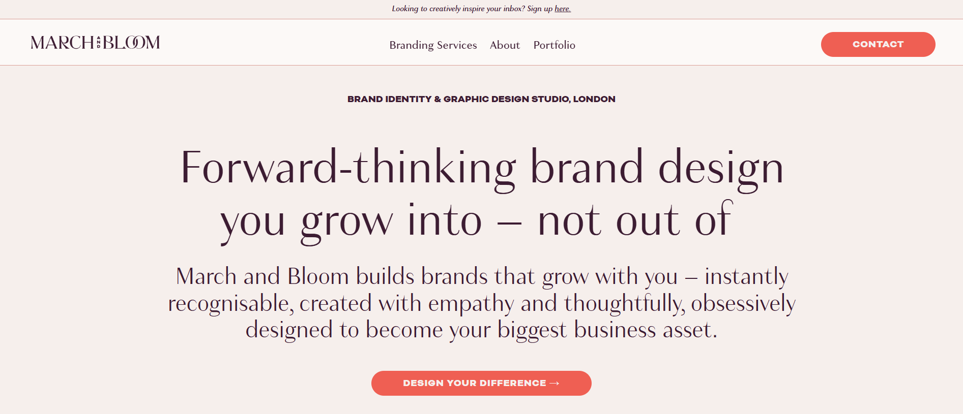 March and Bloom website homepage headline above the fold messaging by Emma Griffin Writes copywriter.