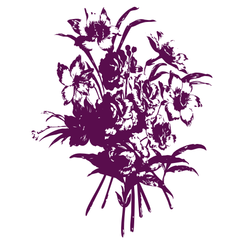 Purple botanical flower bouquet illustrated for Emma Griffin Writes rebrand