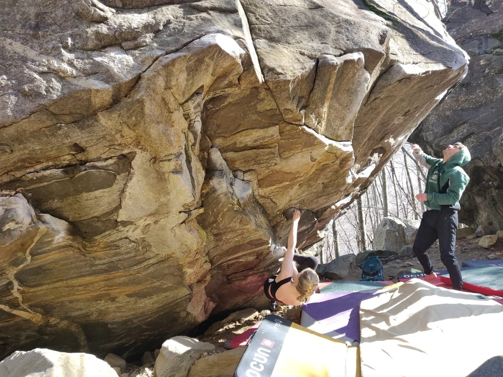 Emma Griffin climbing outdoors – UK copywriter and hook marketing strategist sharing personal interests on About page