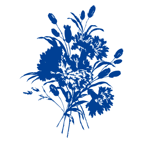 Blue flower posy illustrated by Swail Studio for Emma Griffin Writes