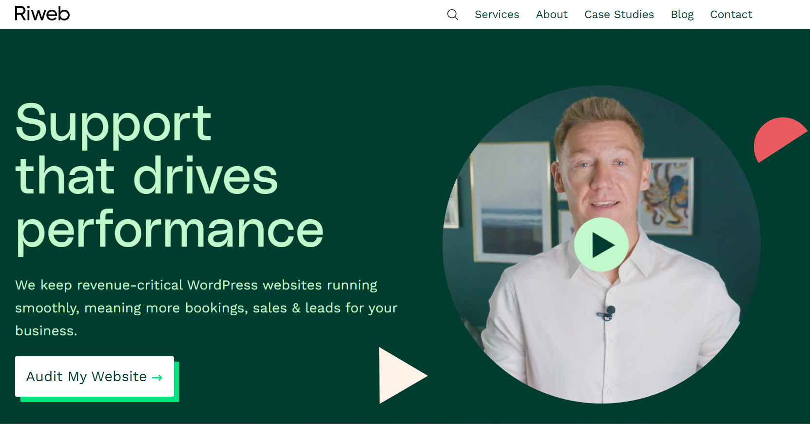 Homepage copywriting taken from the RiWeb Hook Strategy document