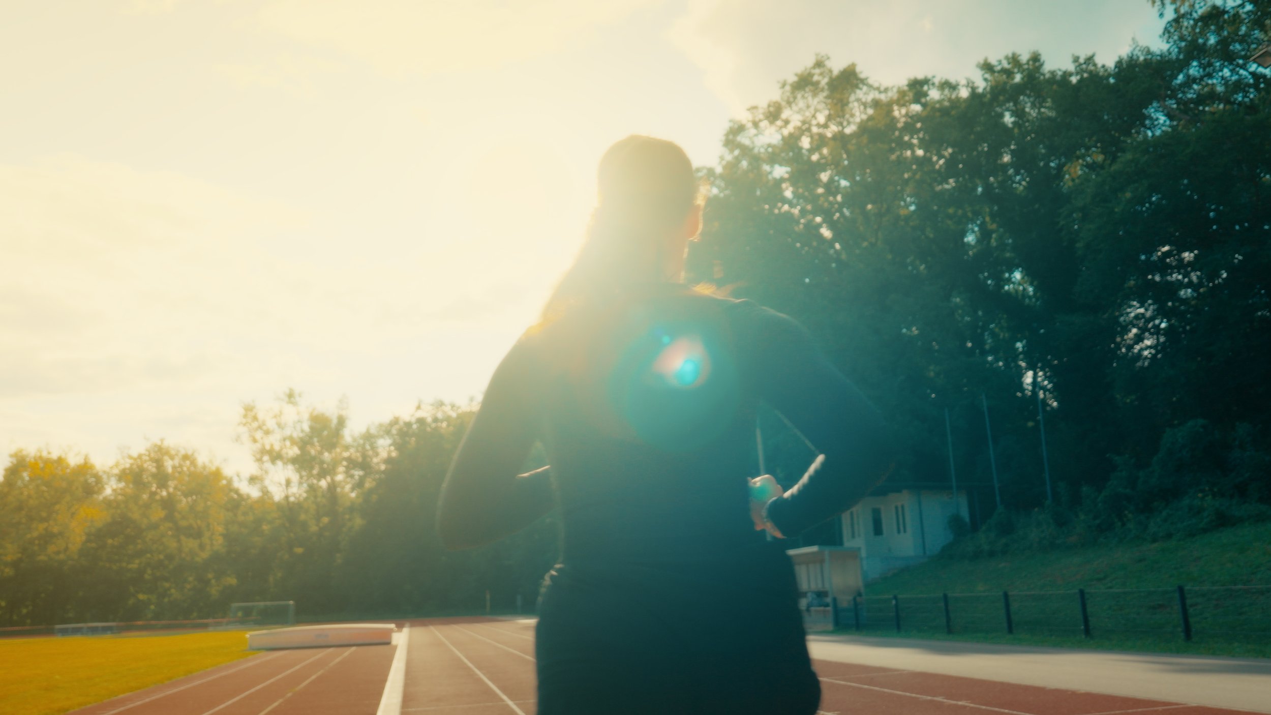 Orange and Teal Look. Cinematic Running