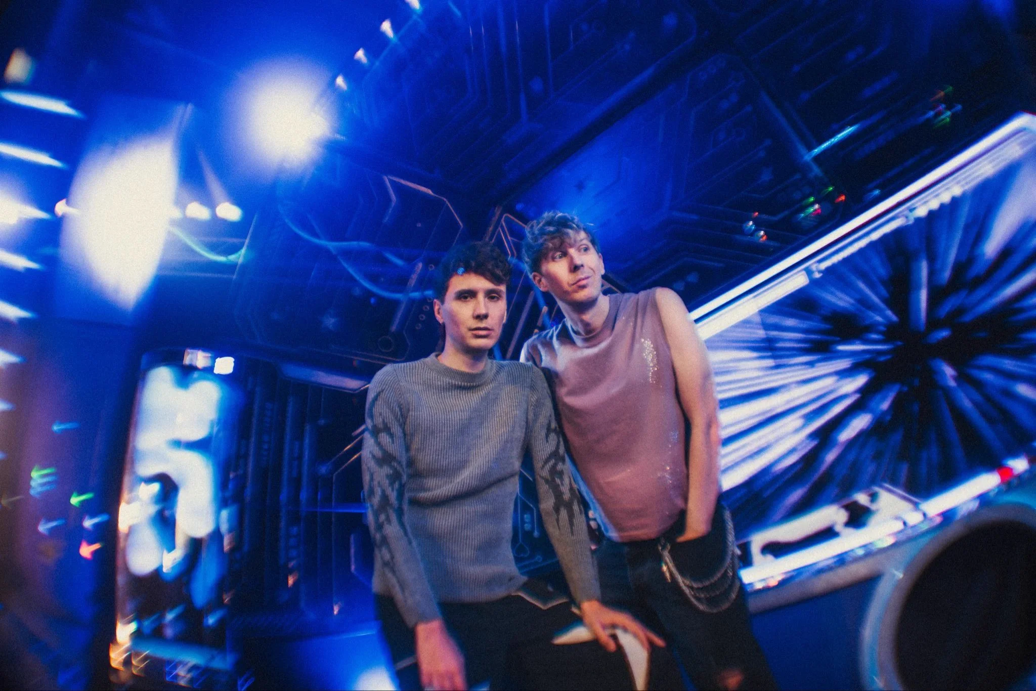 Dan & Phil on a space ship set in Hard Launch