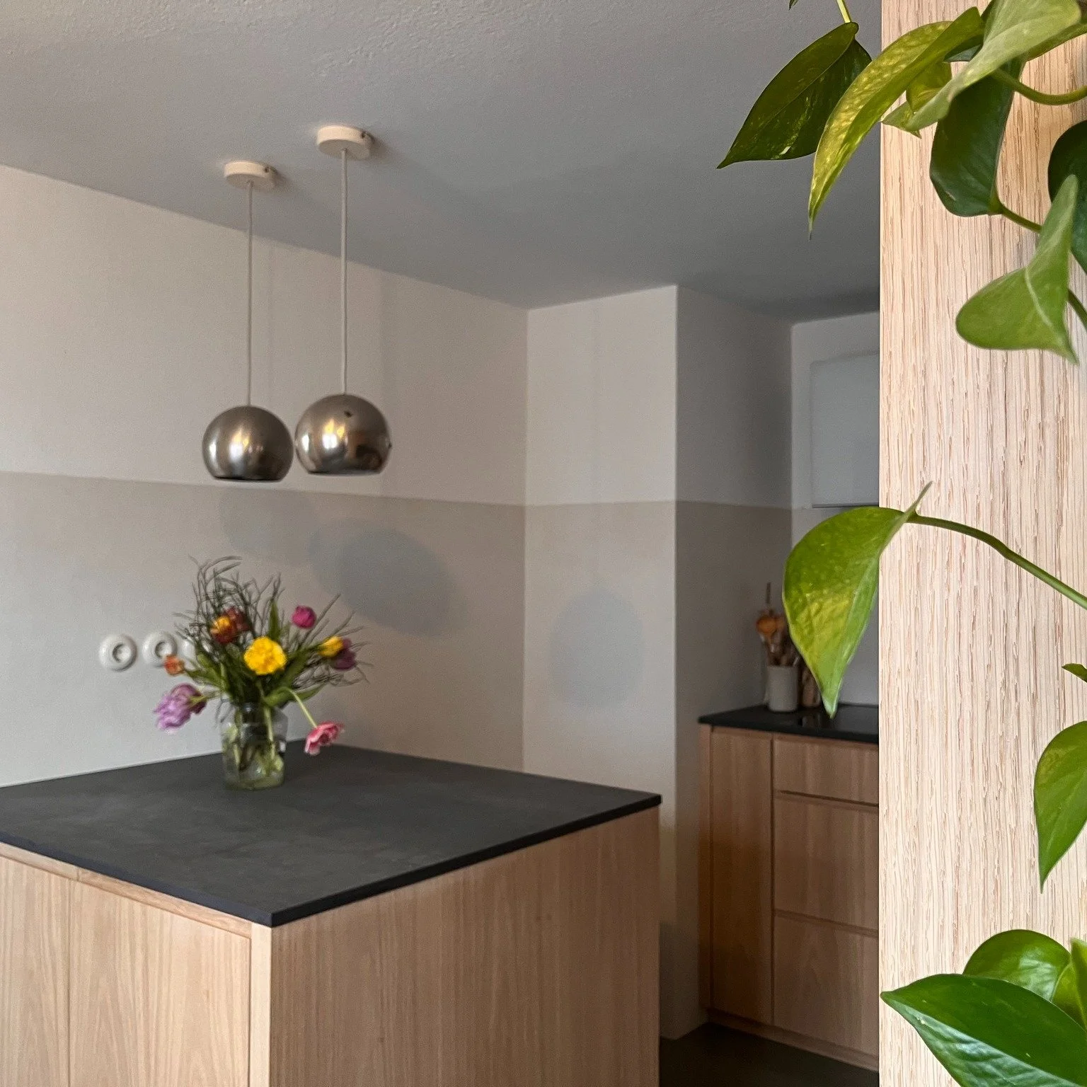 Nope, I didn't build the kitchen &ndash; except for that sleek Beton Cir&eacute; on the wall! 👌✨ #KitchenDesign #BetonCire #minimalistaesthetic 
#KitchenDesign #BetonCire #InteriorDesign #ModernKitchen #MinimalistHome #DesignDetails #HomeInspo #Conc