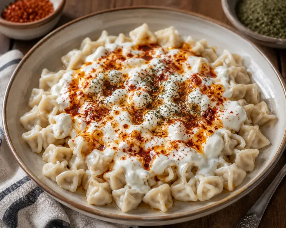 Mantı (türkische Teigtaschen)
