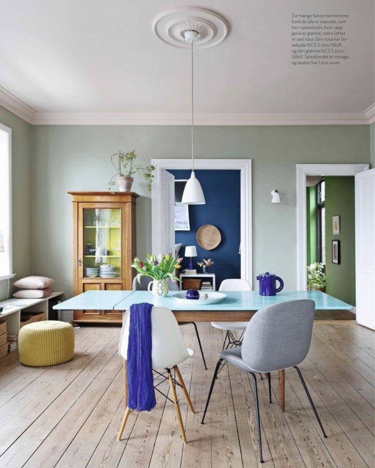 Mik&auml; inspiroi minua juuri nyt? V&auml;rilliset kaapit, kirkkaan ja rauhallisen v&auml;rin yhdistelm&auml;t, pirskahtelevat sisustukset. 
Kuvat ovat pieni otanta Pinterest-tililt&auml;ni Elina_Kunnas napattuja otoksia, jotka innostavat juuri nyt.