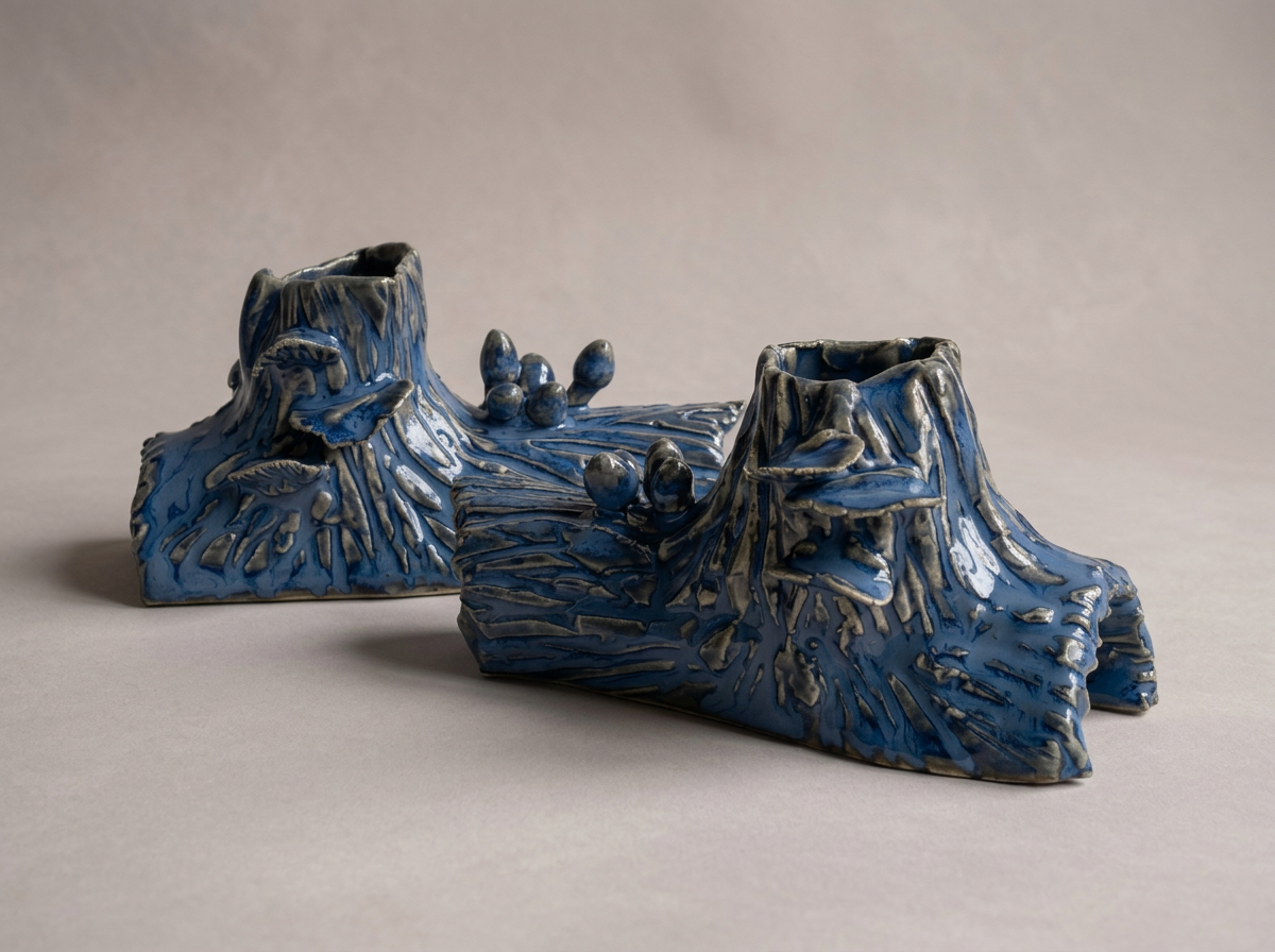 Pair of Ceramic Candle Holders