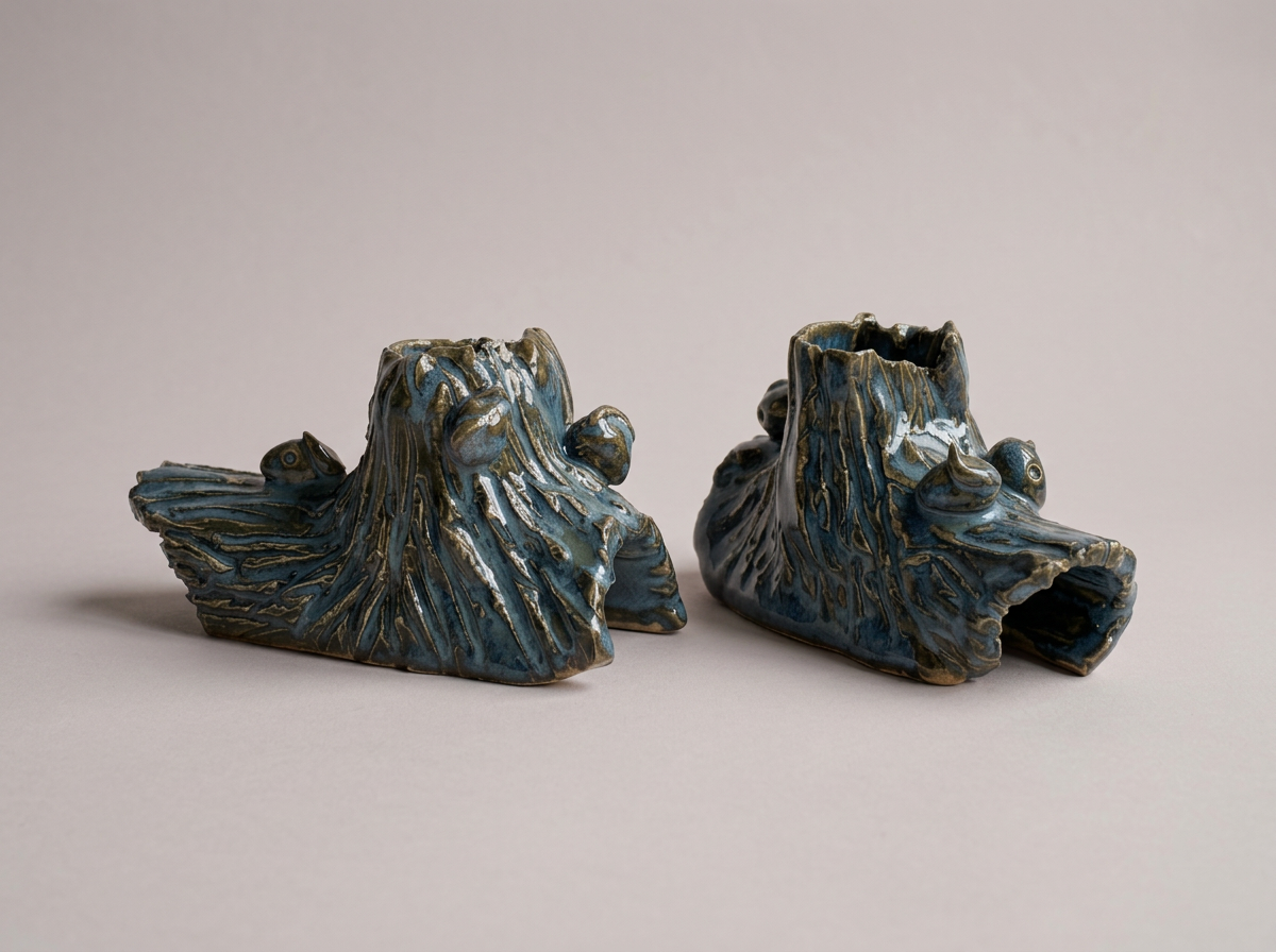 Pair of Ceramic Candle Holders