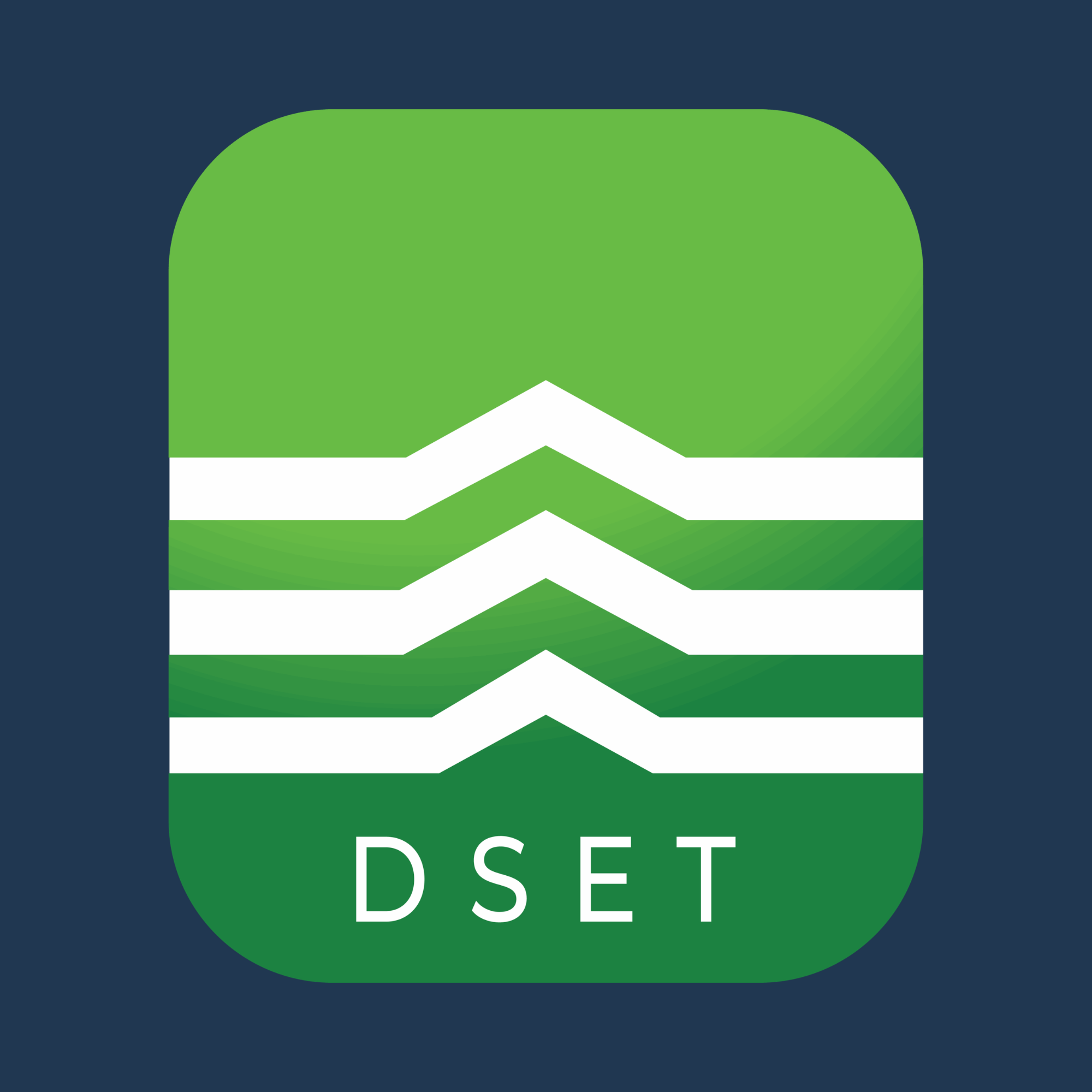 The image shows a graphic with a dark blue background, featuring a large green oval with a white arrow symbol pointing downward. Below the arrow, white text reads 'DS F' in capital letters.