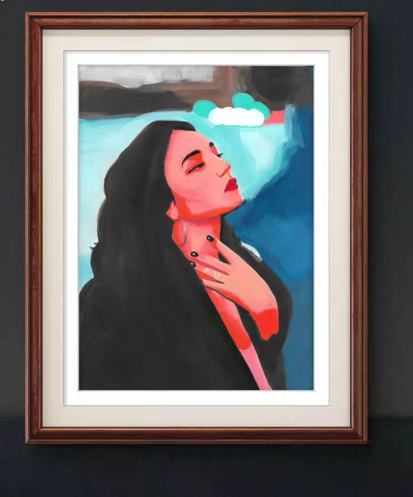 A fuzzy sunset portrait. 9&quot;x12&quot; acrylic on canvas paper.

#art #painting