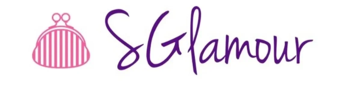 Pink and purple logo with a purse icon and the text 'Glamour'