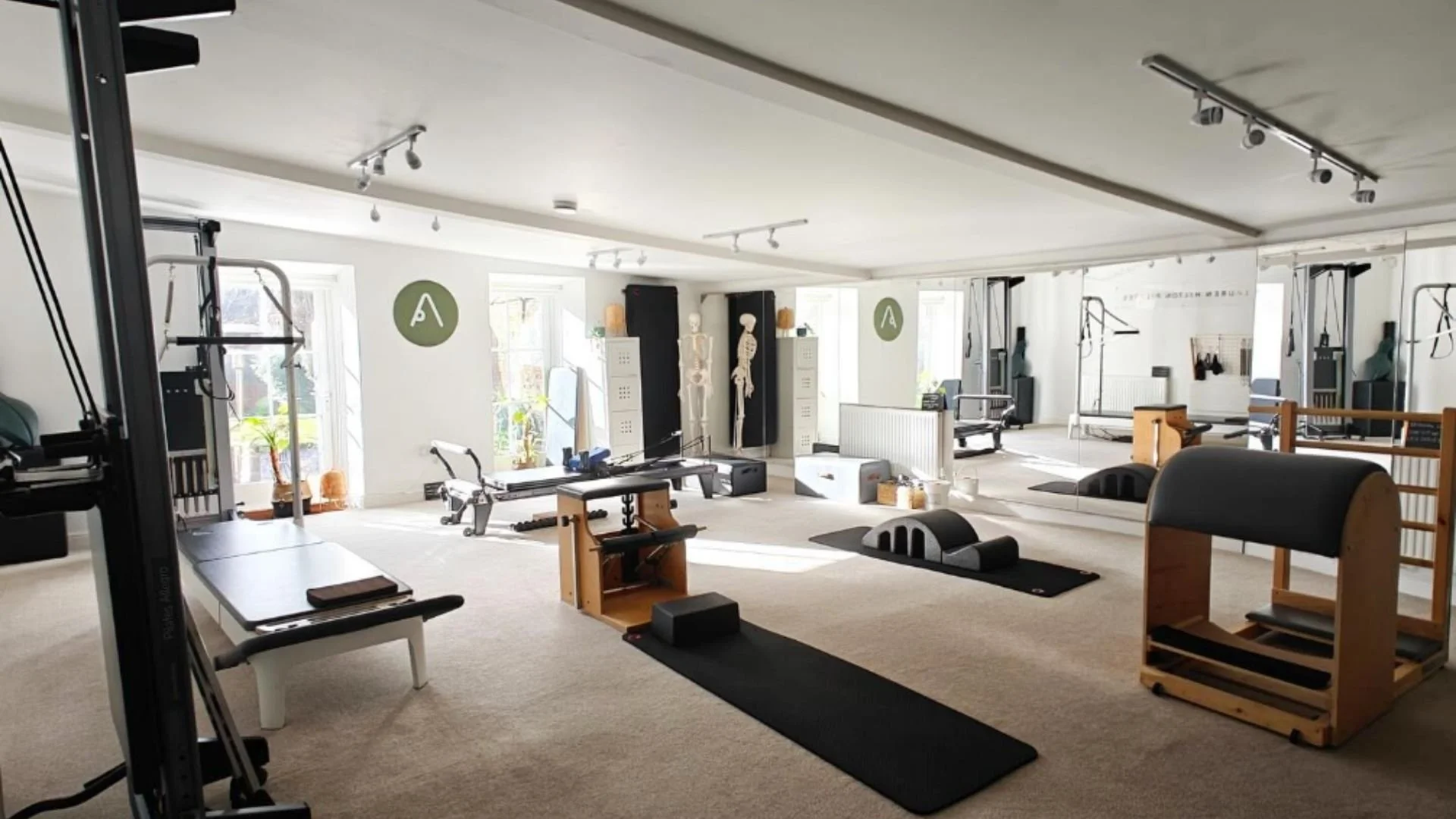 A view of all the equipment set out for Studio Pilates at LHP Studio