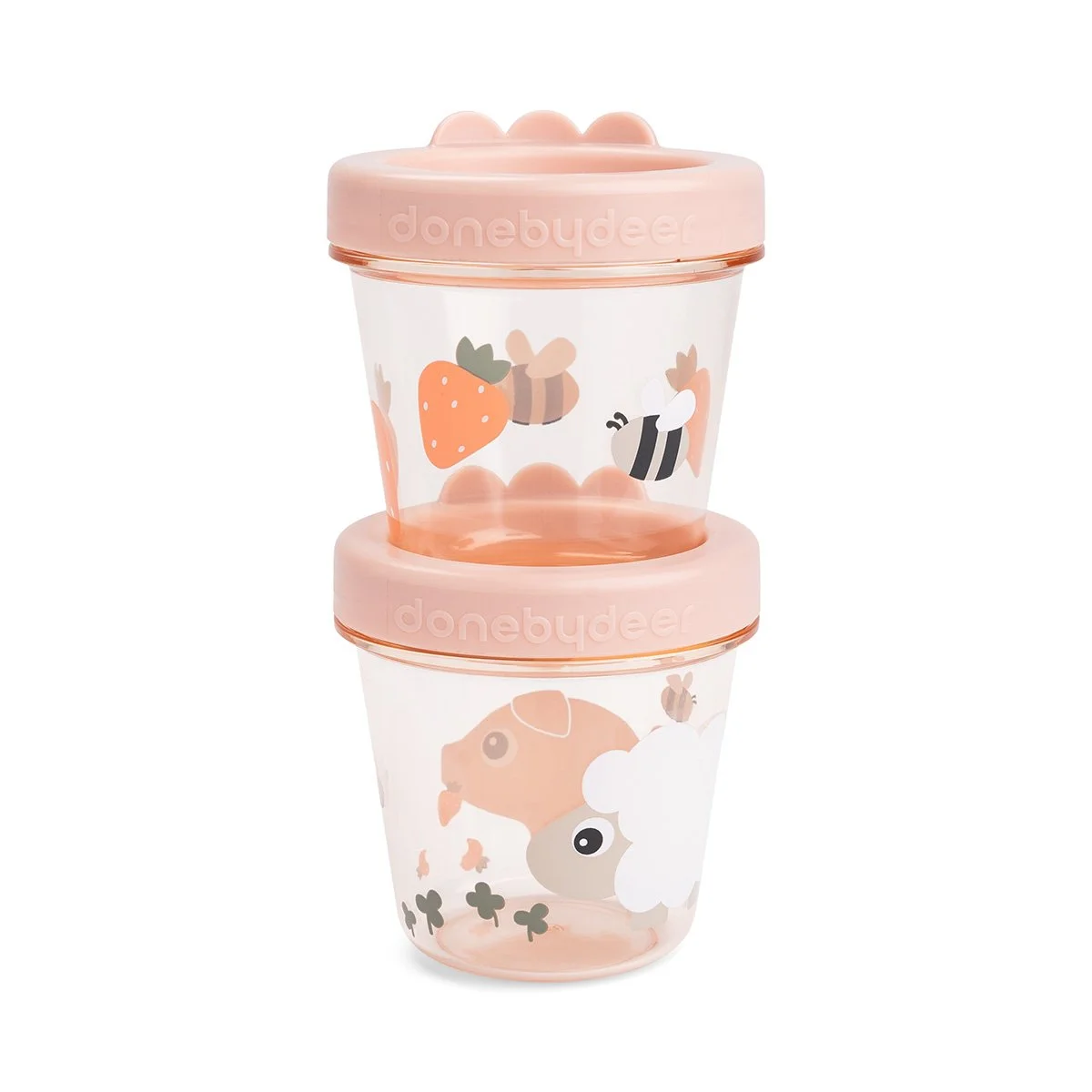 Done by Deer - Baby food container 2-pack - Tiny farm