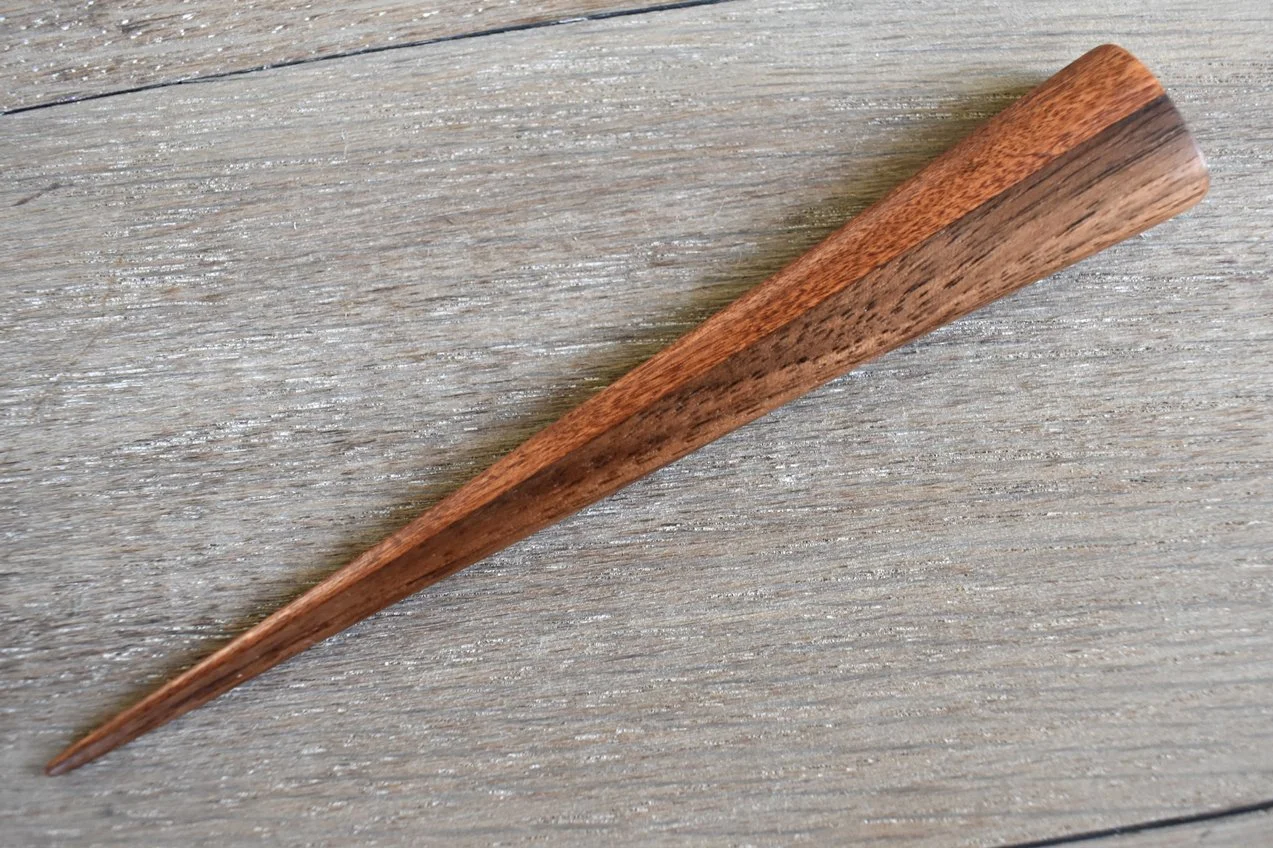 Black Walnut and Sapele Hair Pin