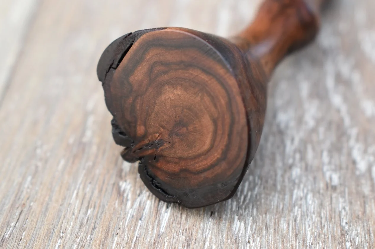 Contoured Pyracantha Wood Hair Pin