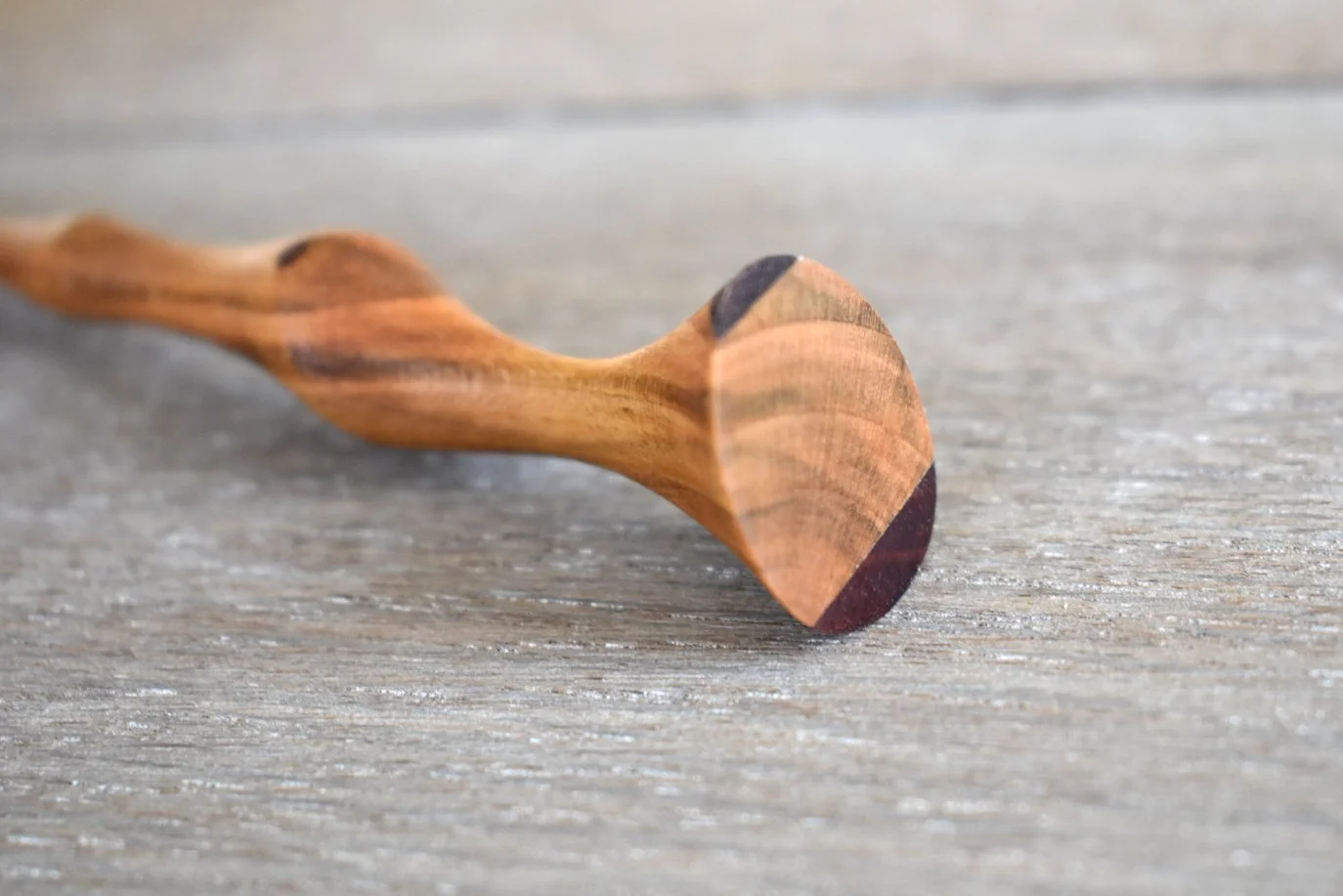 Contoured Cherry & Purpleheart Hair Pin